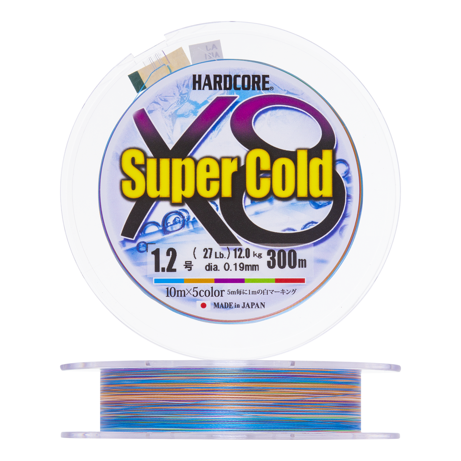 Шнур плетеный Duel Hardcore PE X8 Super Cold #1,2 0,19мм 300м (5Color)