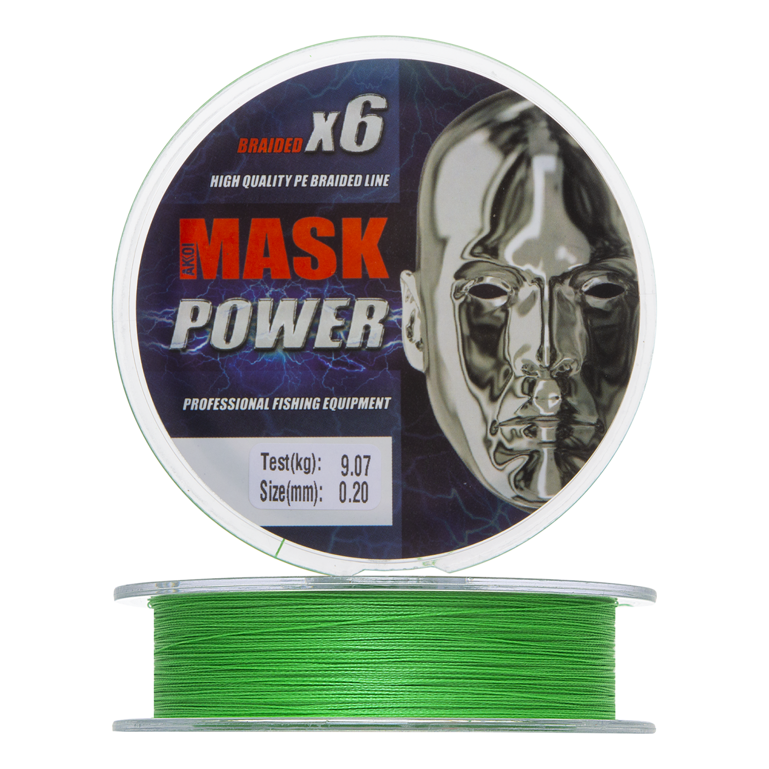 Шнур плетеный Akkoi Mask Power X6 0,20мм 150м (bright green)