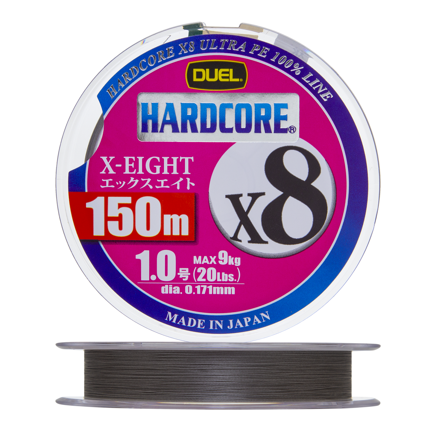 Шнур плетеный Duel Hardcore PE X8 #1 0,171мм 150м (silver) - 3 рис.