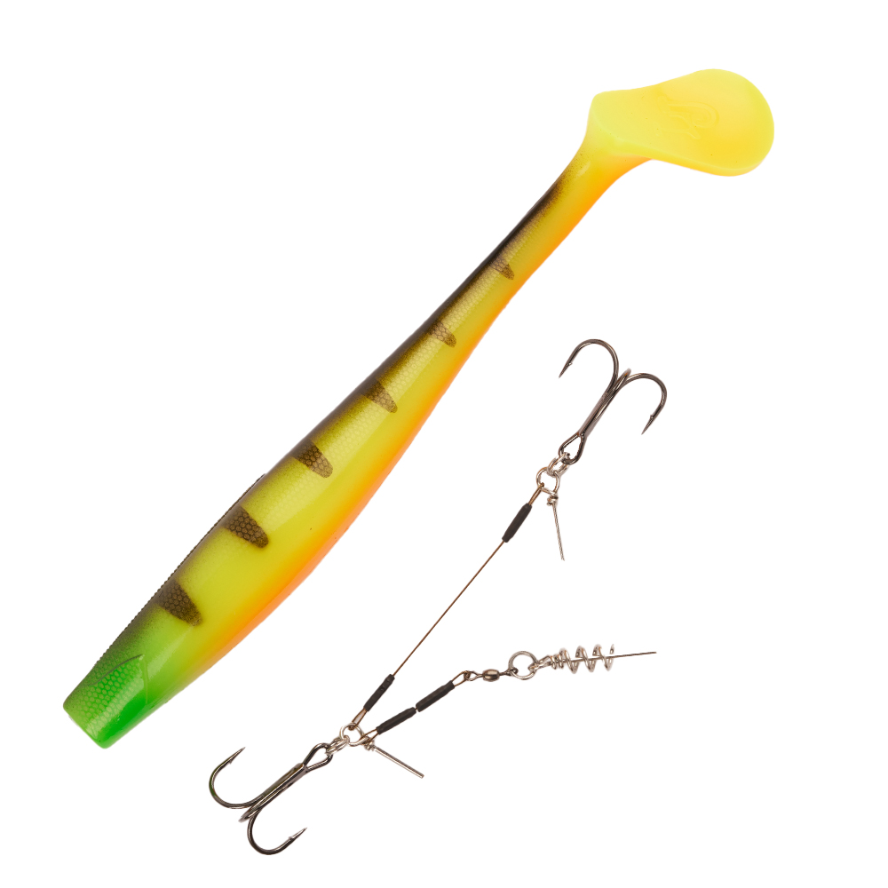 Приманка силиконовая Lucky John 3D BBS Series Kubira Swim Shad 9" + Stinger L #PG30 - 2 рис.