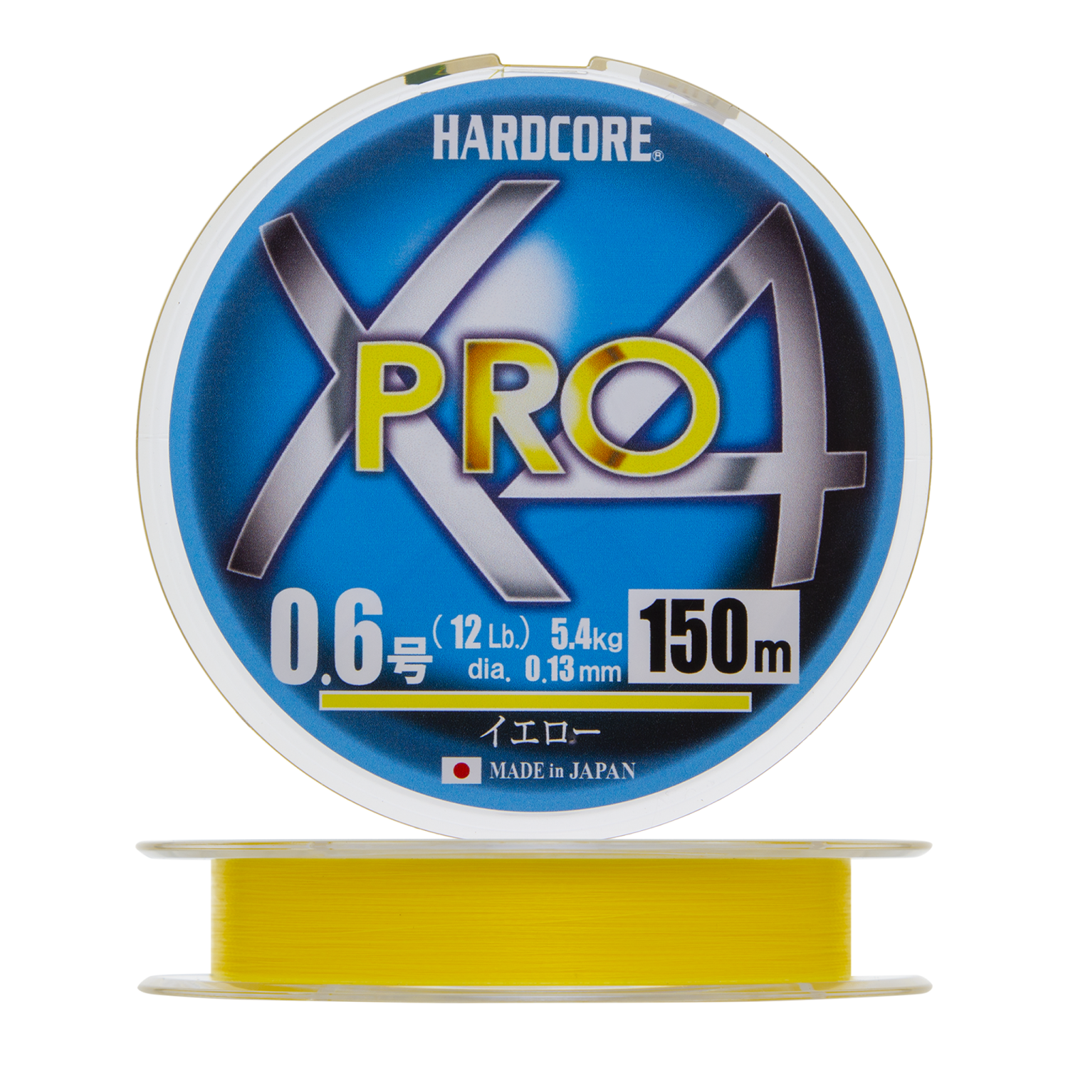 Шнур плетеный Duel Hardcore PE X4 Pro #0,6 0,13мм 150м (yellow)