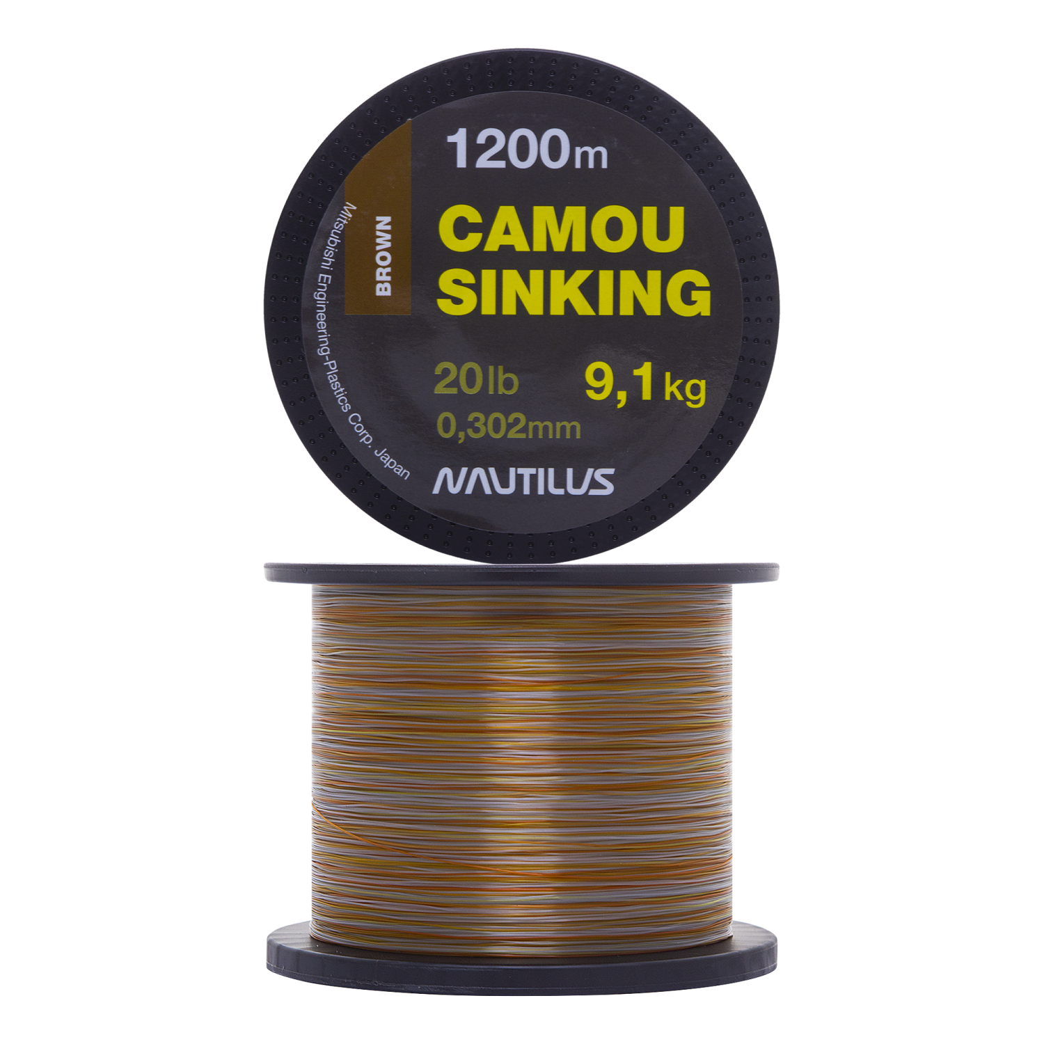 Леска монофильная Nautilus Camou Brown Sinking 0,302мм 1200м (brown)