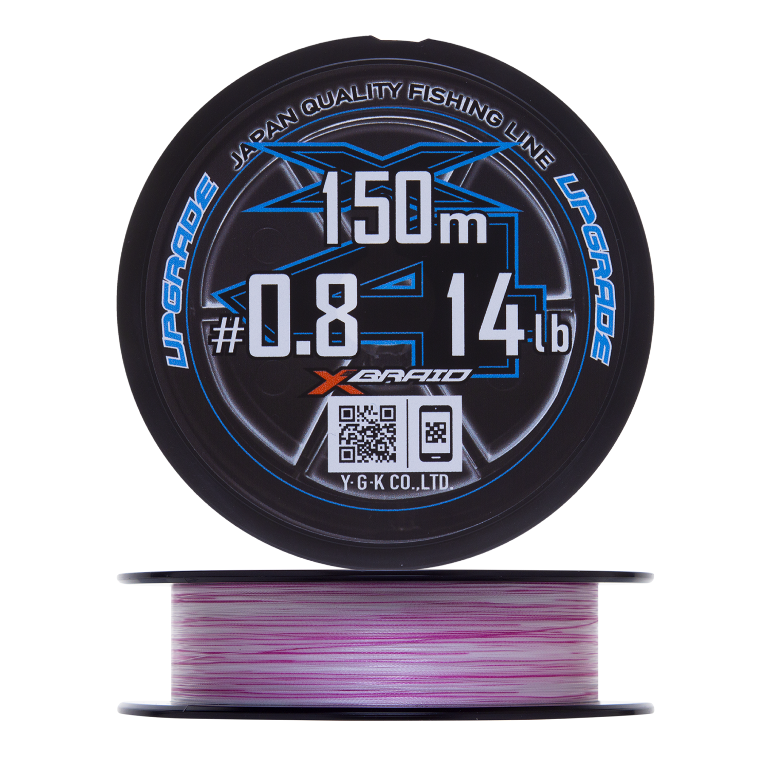 Шнур плетеный YGK X-Braid Upgrade PE X4 #0,8 0,148мм 150м (pink/white)