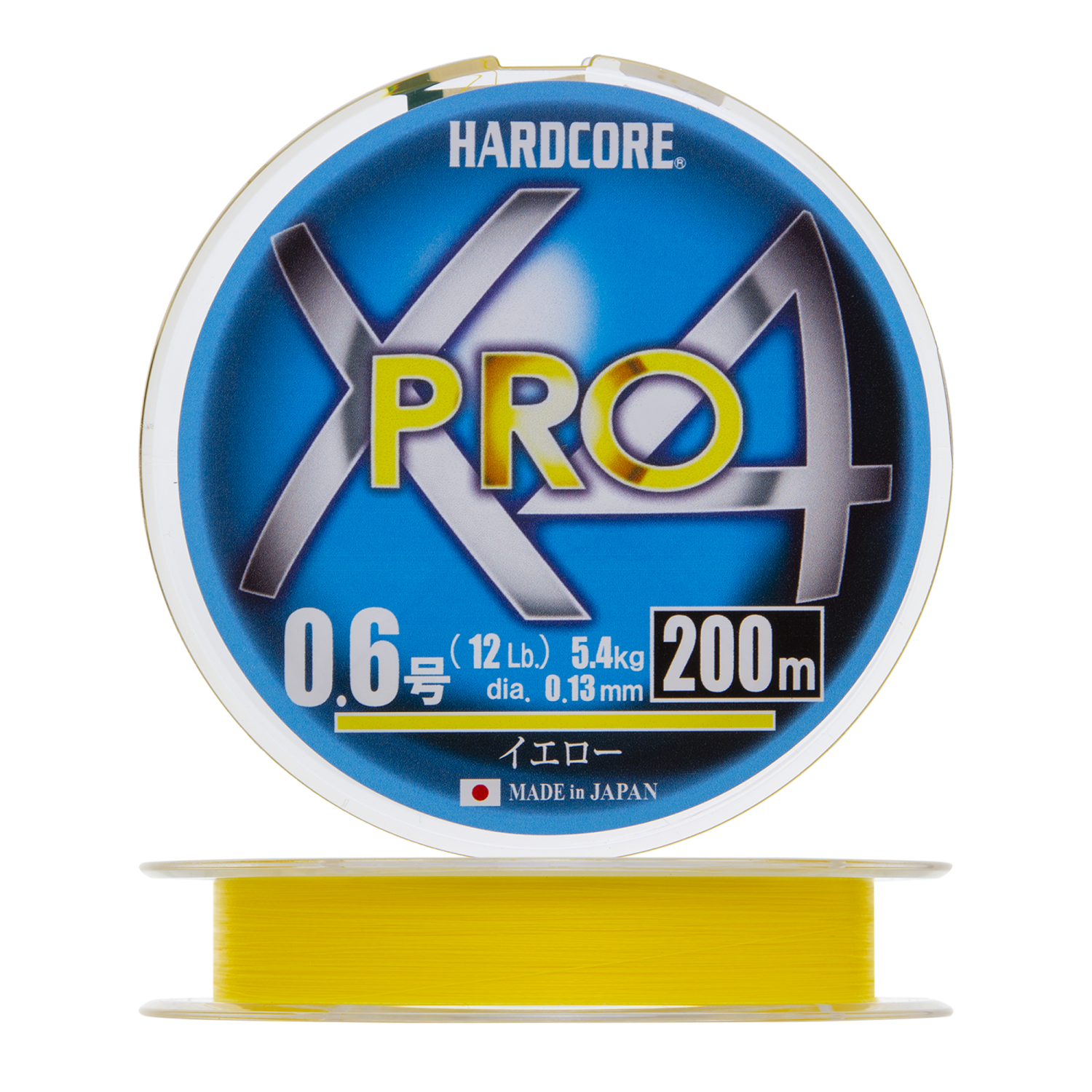 Шнур плетеный Duel Hardcore PE X4 Pro #0,6 0,13мм 200м (yellow)