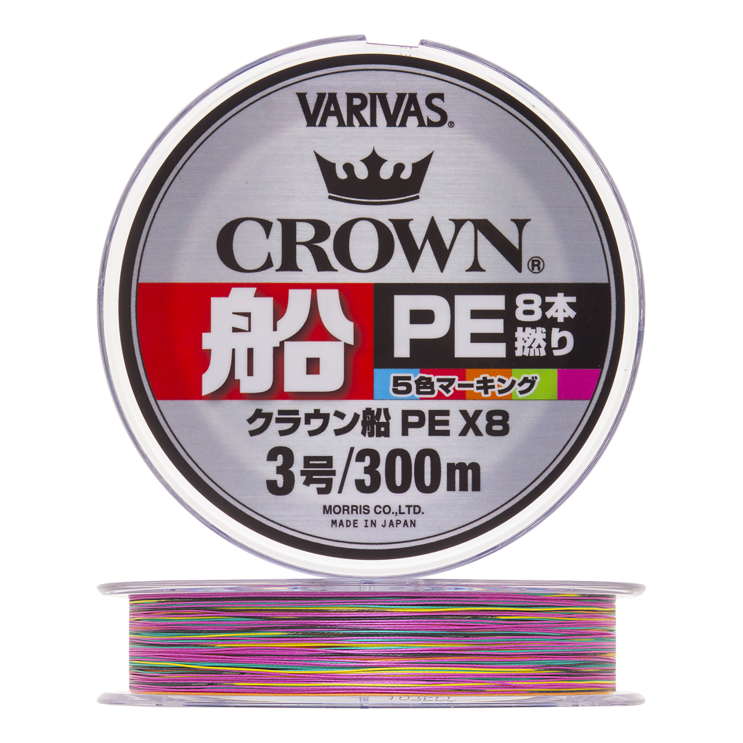 Шнур плетеный Varivas Crown Fune PE X8 #3,0 0,285мм 300м (5color)