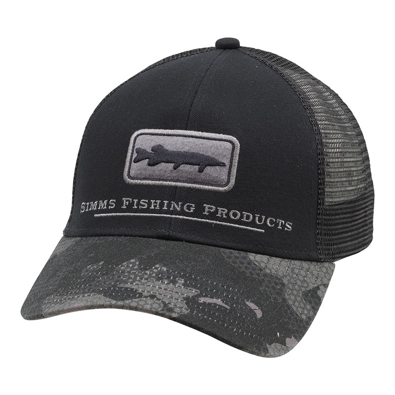 Кепка Simms Musky Icon Trucker Hex Flo Camo Carbon