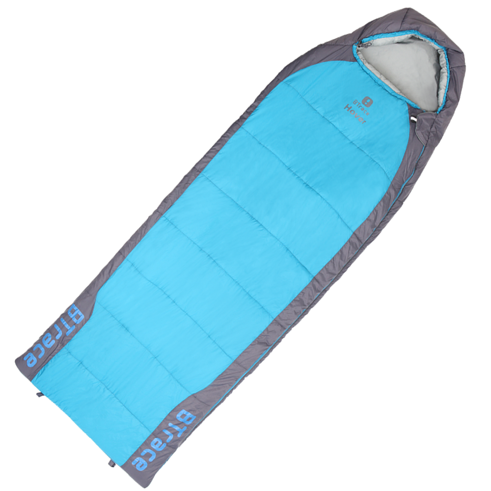 спальный мешок btrace broad левый серый синий Спальный мешок BTrace Hover левый серый/синий