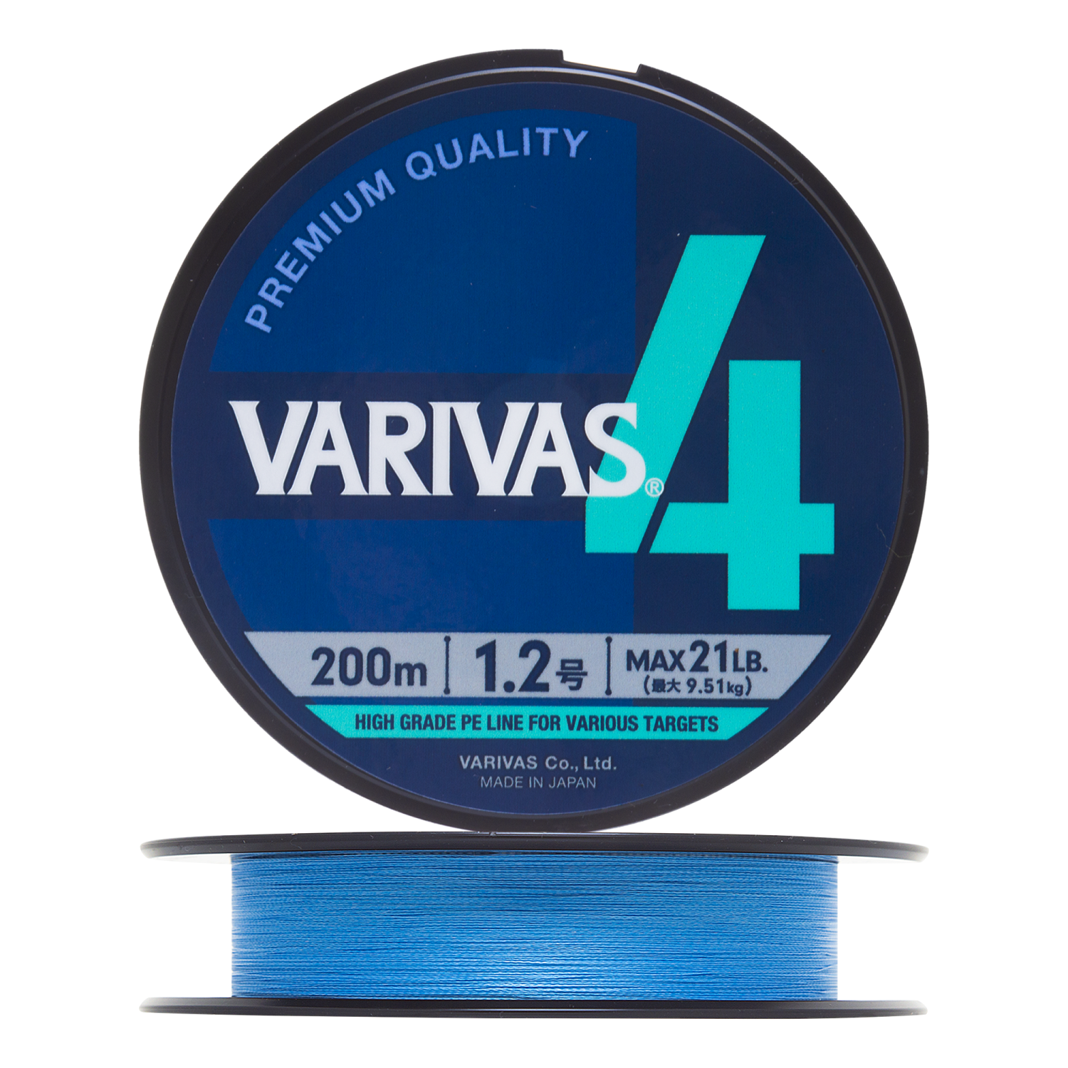 Шнур плетеный Varivas 4 PE #1,2 0,185мм 200м (water blue)