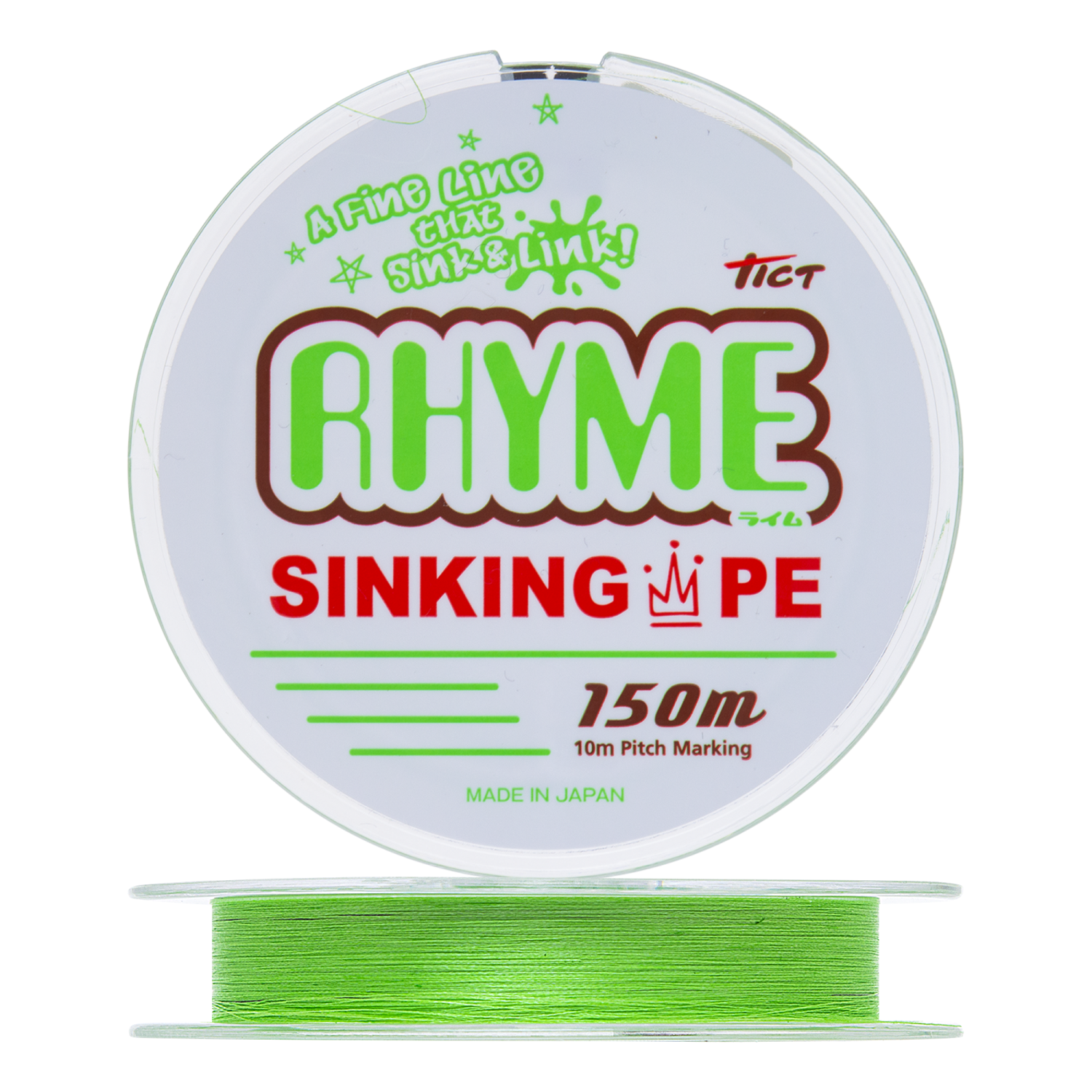 Шнур плетеный Tict Rhyme PE #0,4 0,104мм 150м (lime)