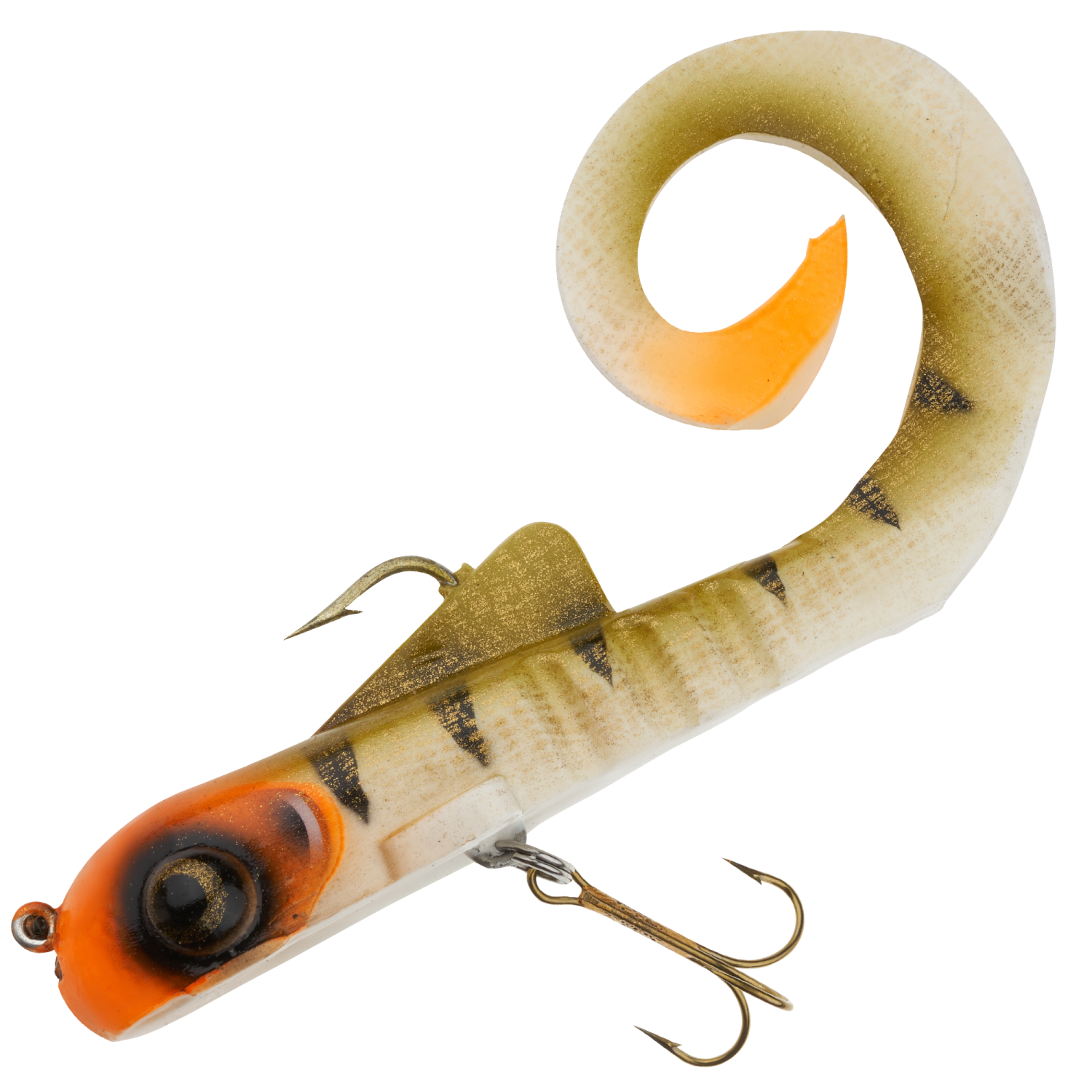 Приманка силиконовая Musky Innovations Custom Spring Bull Dawgs Ultra Flash #Orange Head Perch