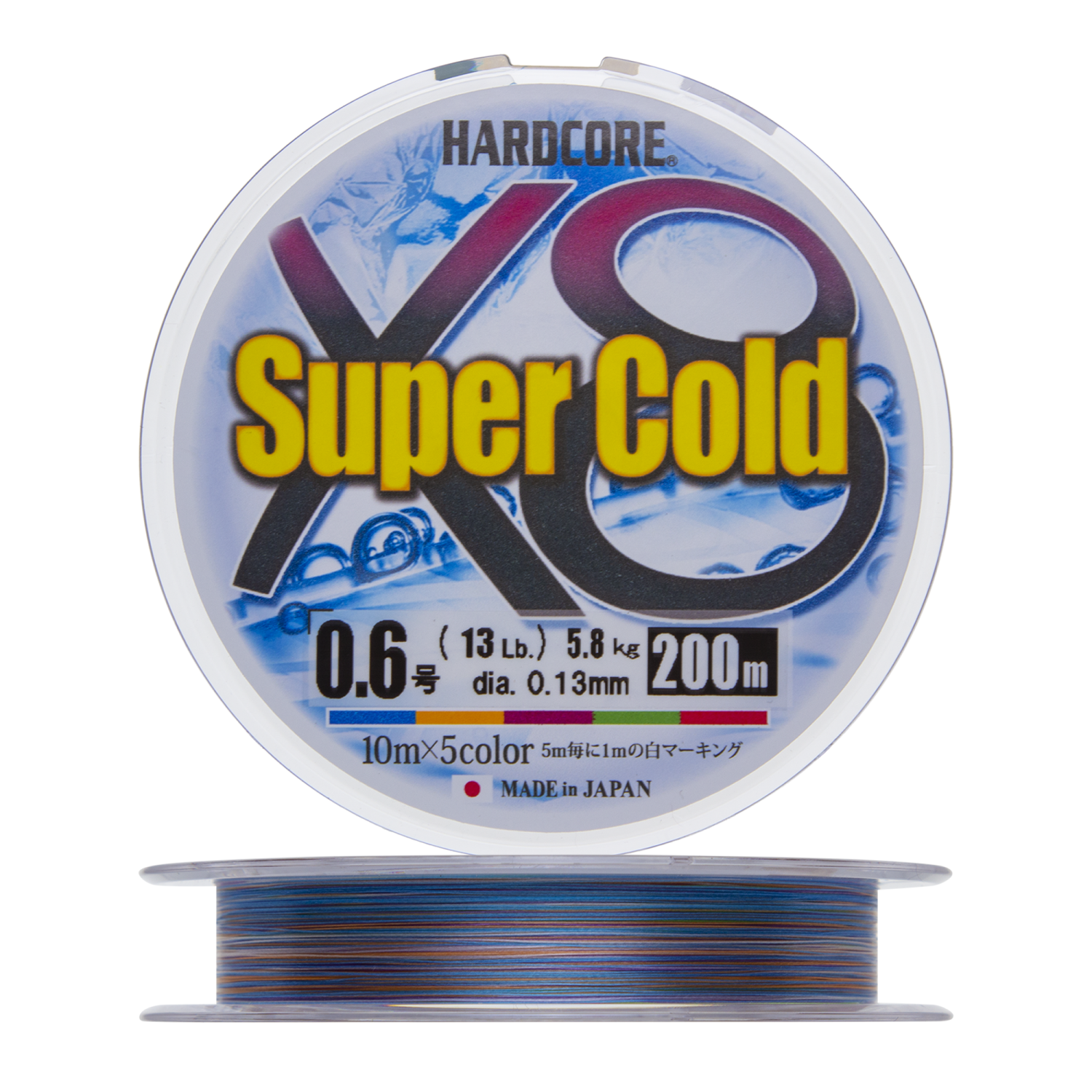 Шнур плетеный Duel Hardcore PE X8 Super Cold #0,6 0,13мм 200м (5Color)