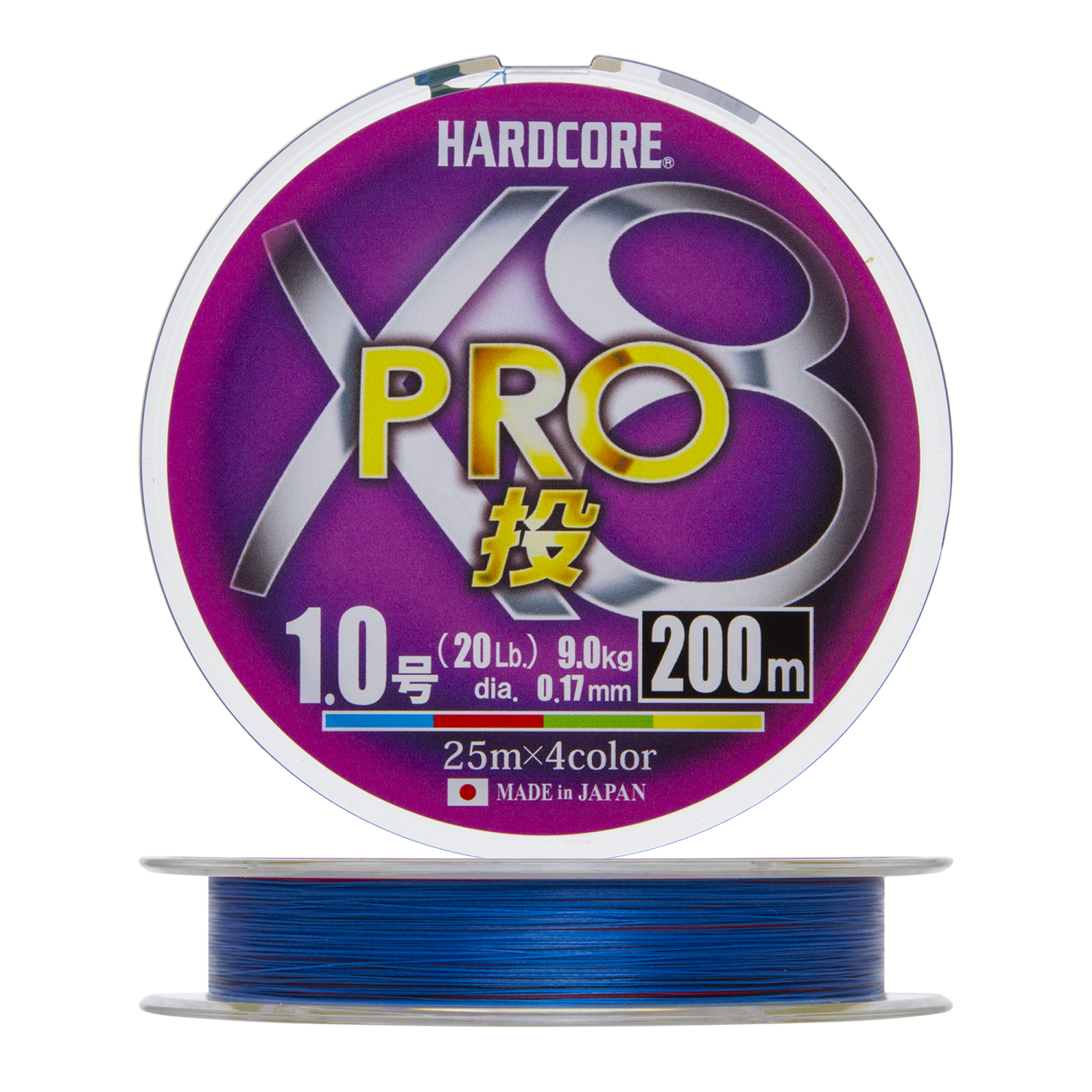 Шнур плетеный Duel Hardcore PE X8 Pro #1 0,17мм 200м (4color) - 2 рис.