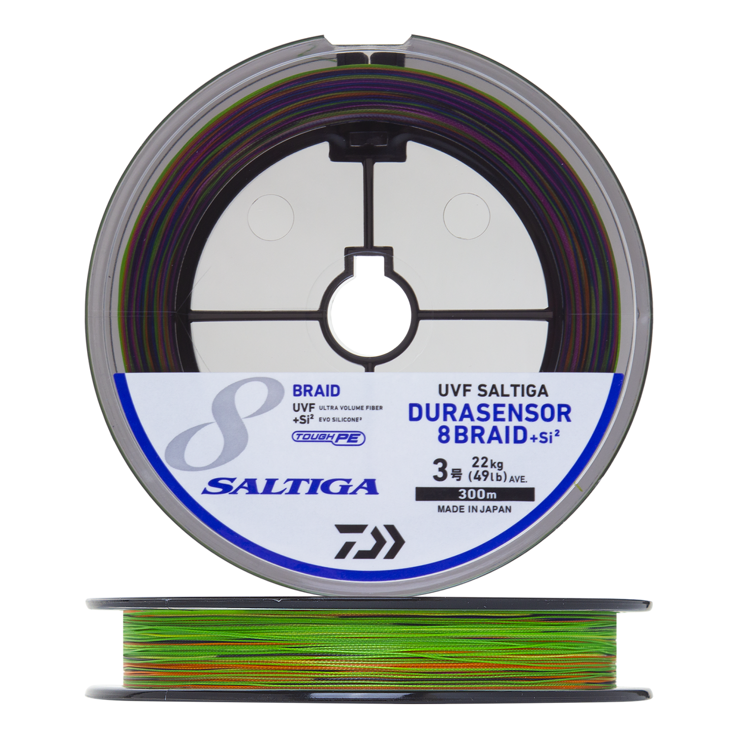 Шнур плетеный Daiwa UVF PE Saltiga DuraSensor X8 +Si2 #3,0 0,285мм 300м (multicolor)