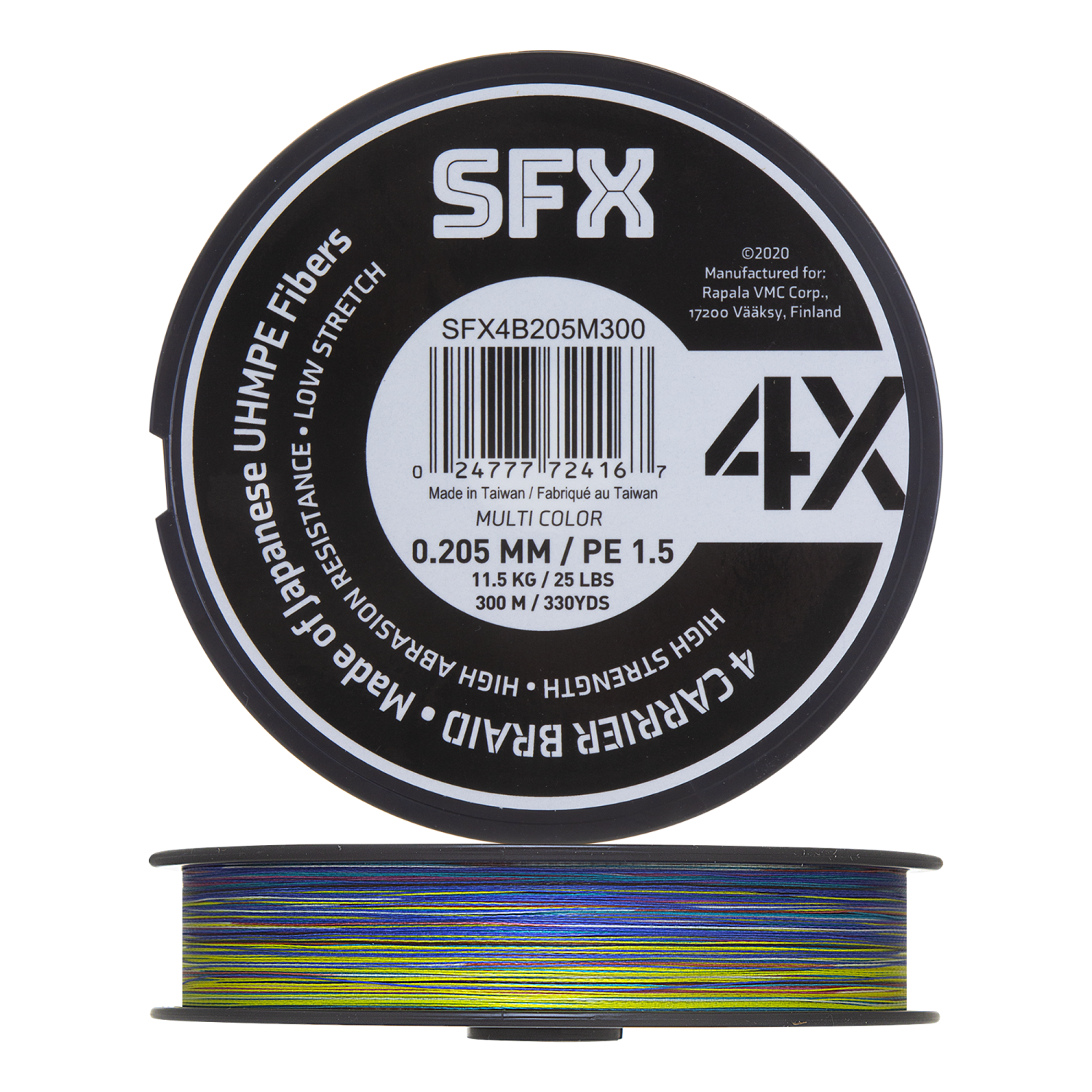 Шнур плетеный Sufix SFX 4X #1,5 0,205мм 300м (multicolor)