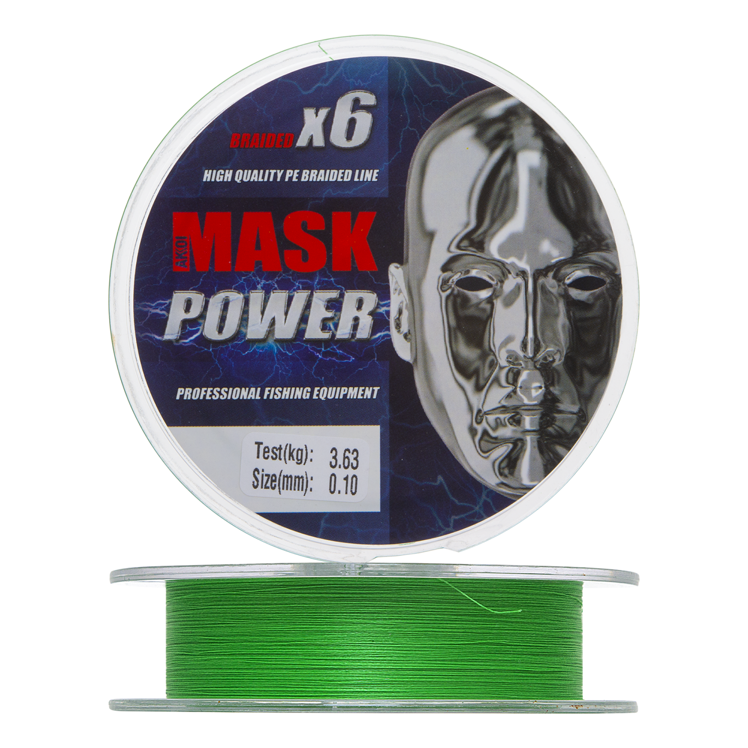 Шнур плетеный Akkoi Mask Power X6 0,10мм 150м (bright green)
