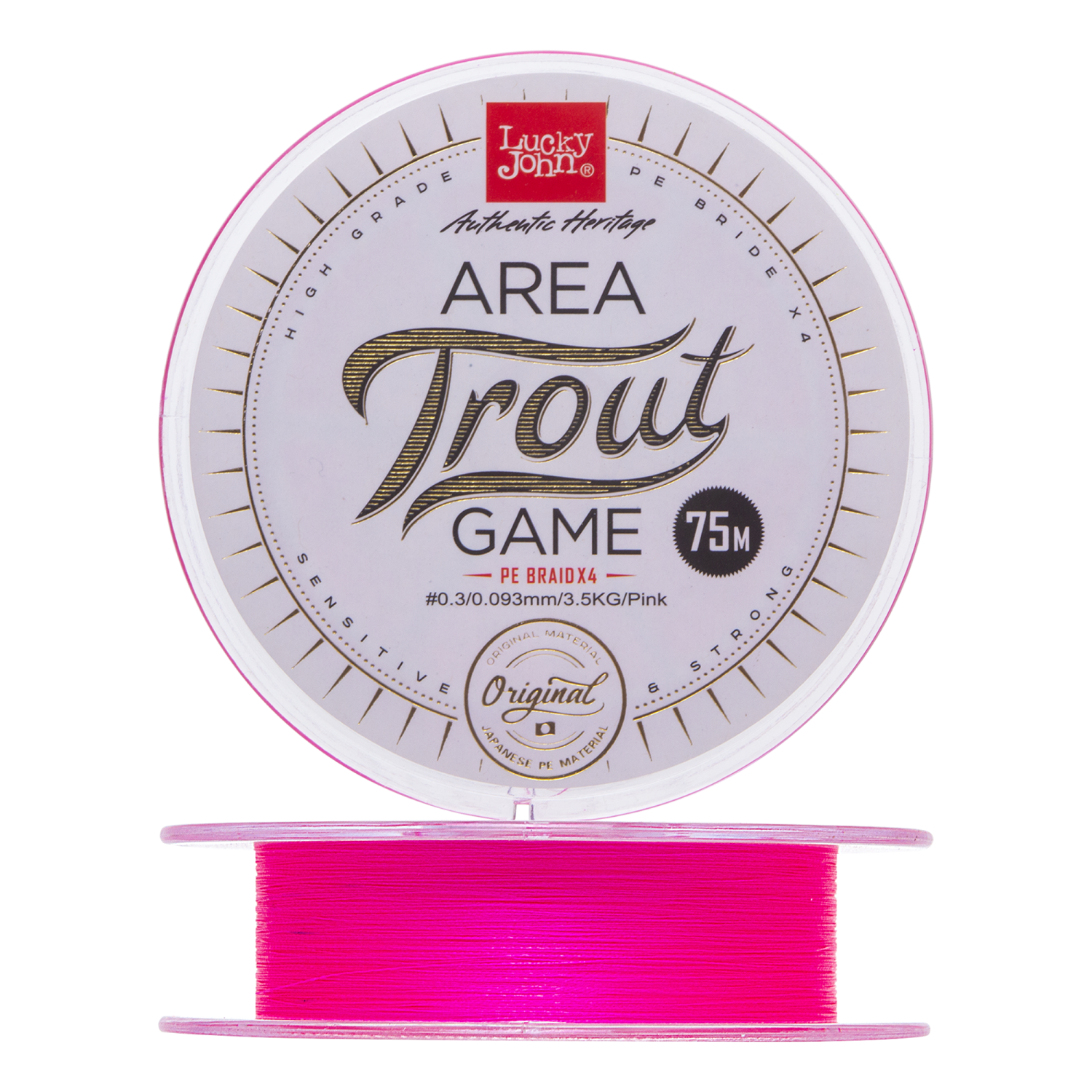 Шнур плетеный Lucky John Area Trout Game PE X4 #0,3 0,093мм 75м (pink)