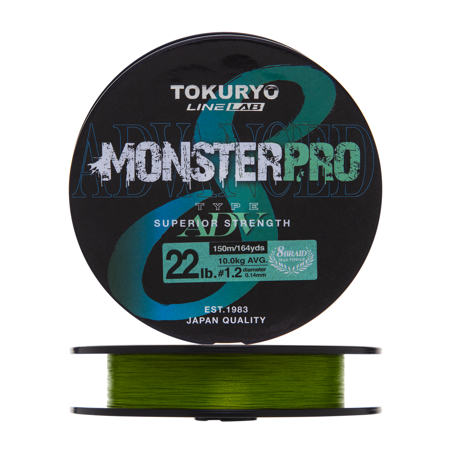 Шнур плетеный Tokuryo MonsterPro X8 PE #1,2 0,14мм 150м (light green)