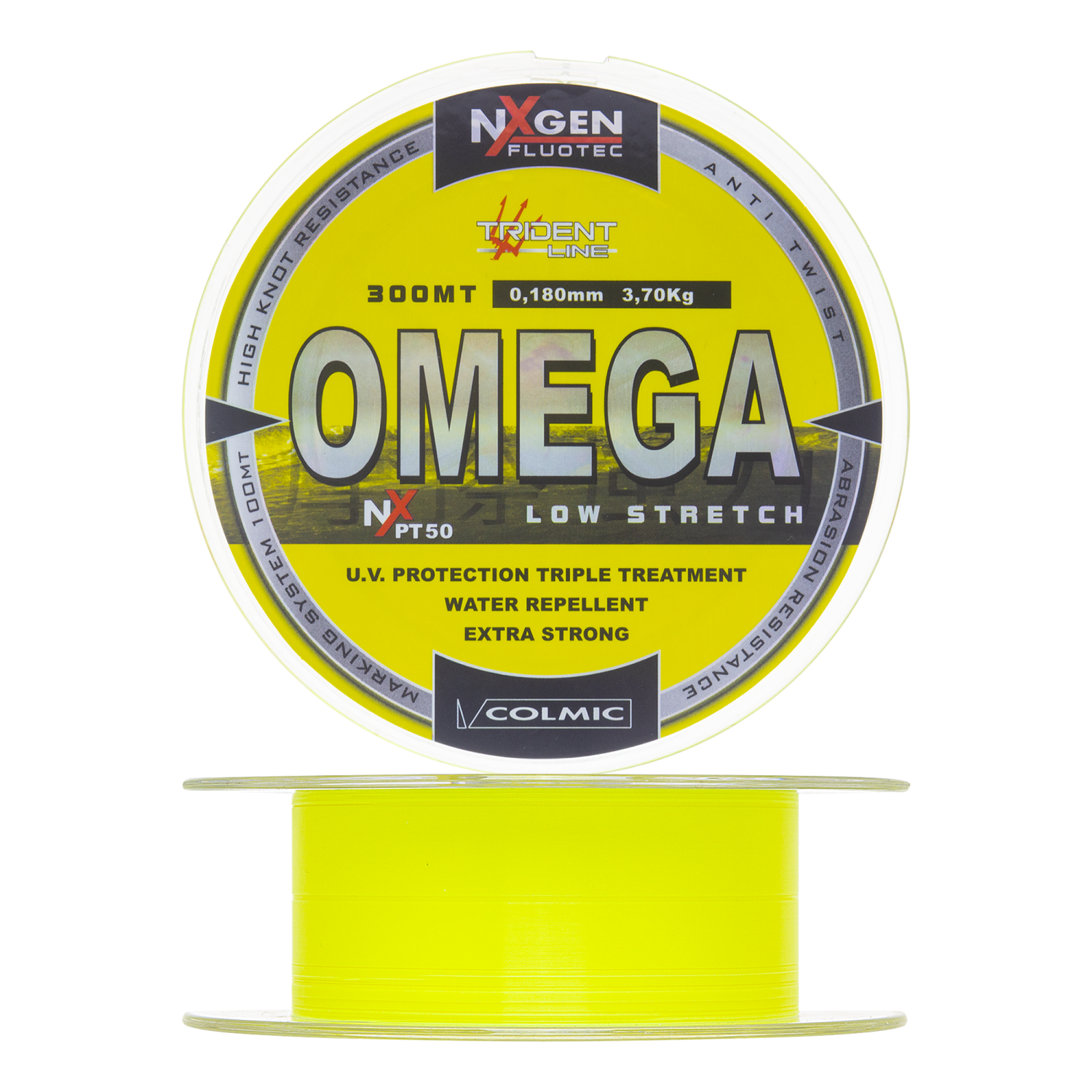 Леска монофильная Colmic PT50 – Omega 0,18мм 300м (yellow)