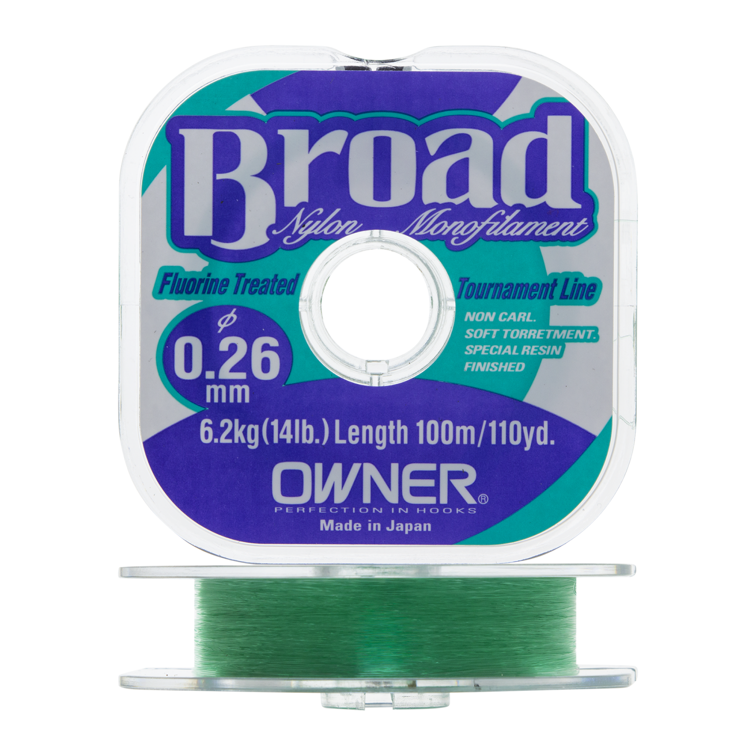 Леска монофильная Owner Broad 0,26мм 100м (light green)
