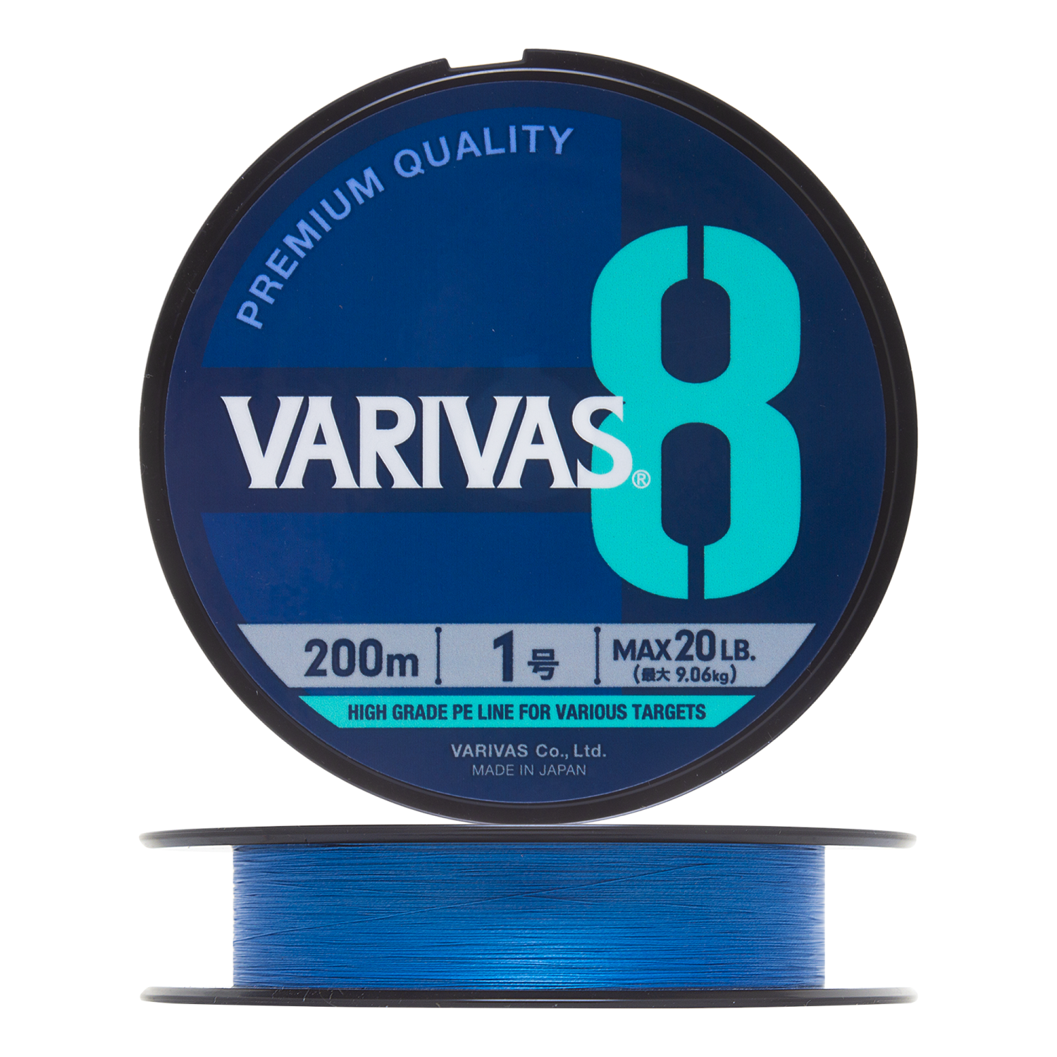 Шнур плетеный Varivas 8 PE #1 0,165мм 200м (ocean blue)