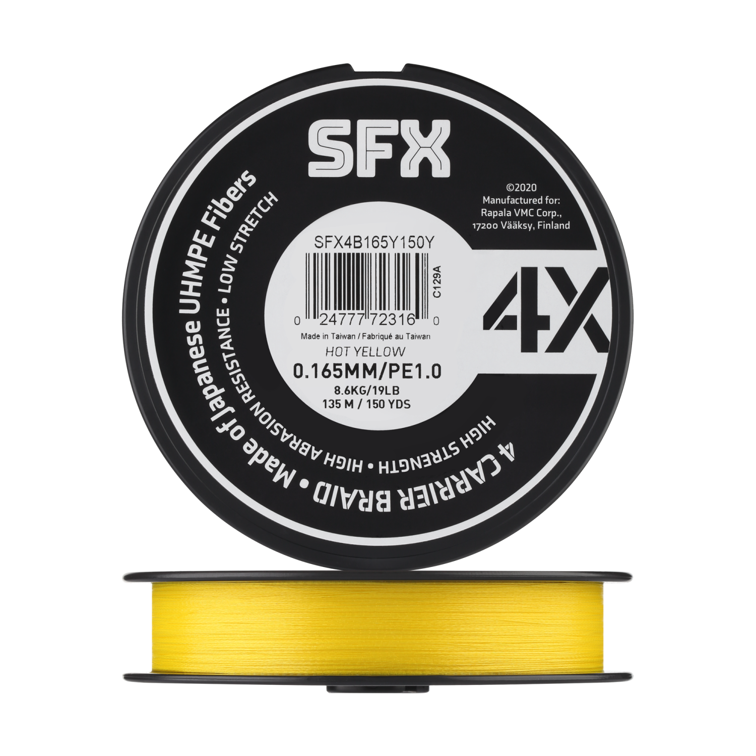 шнур плетеный sufix sfx 4x 1 5 0 205мм 135м yellow Шнур плетеный Sufix SFX 4X #1,0 0,165мм 135м (yellow)