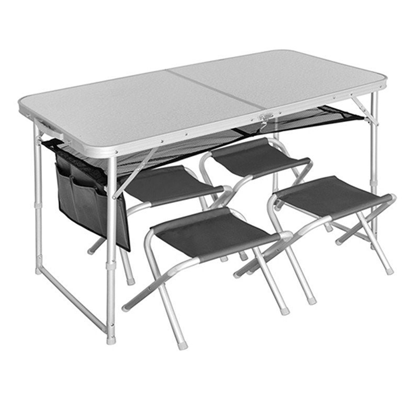стол складной norfin runn nf алюминиевый 120x60 4 стула набор Набор мебели Norfin Runn NF Alu 120x60см стол + 4 табурета