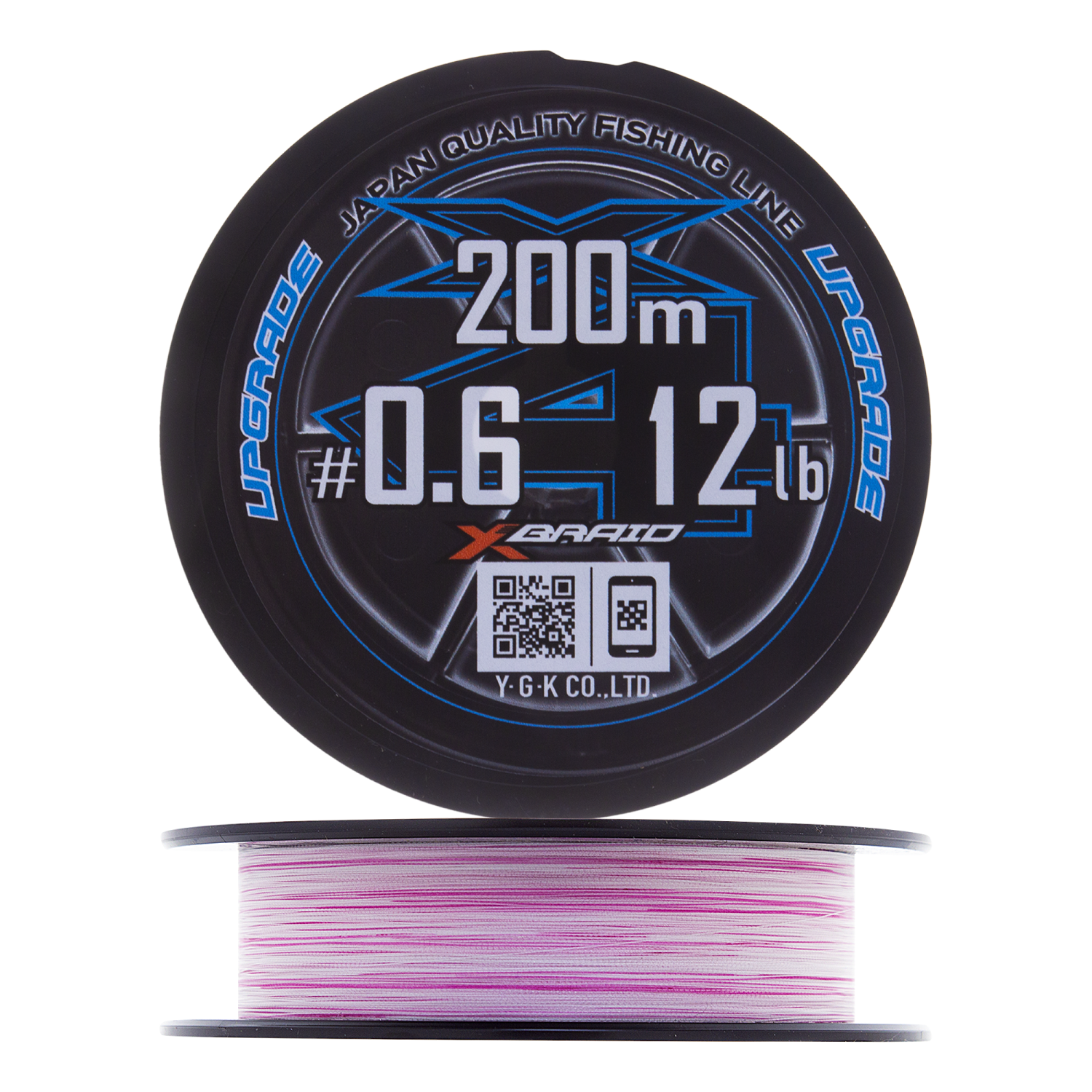 Шнур плетеный YGK X-Braid Upgrade PE X4 #0,6 0,128мм 200м (pink/white) - 2 рис.