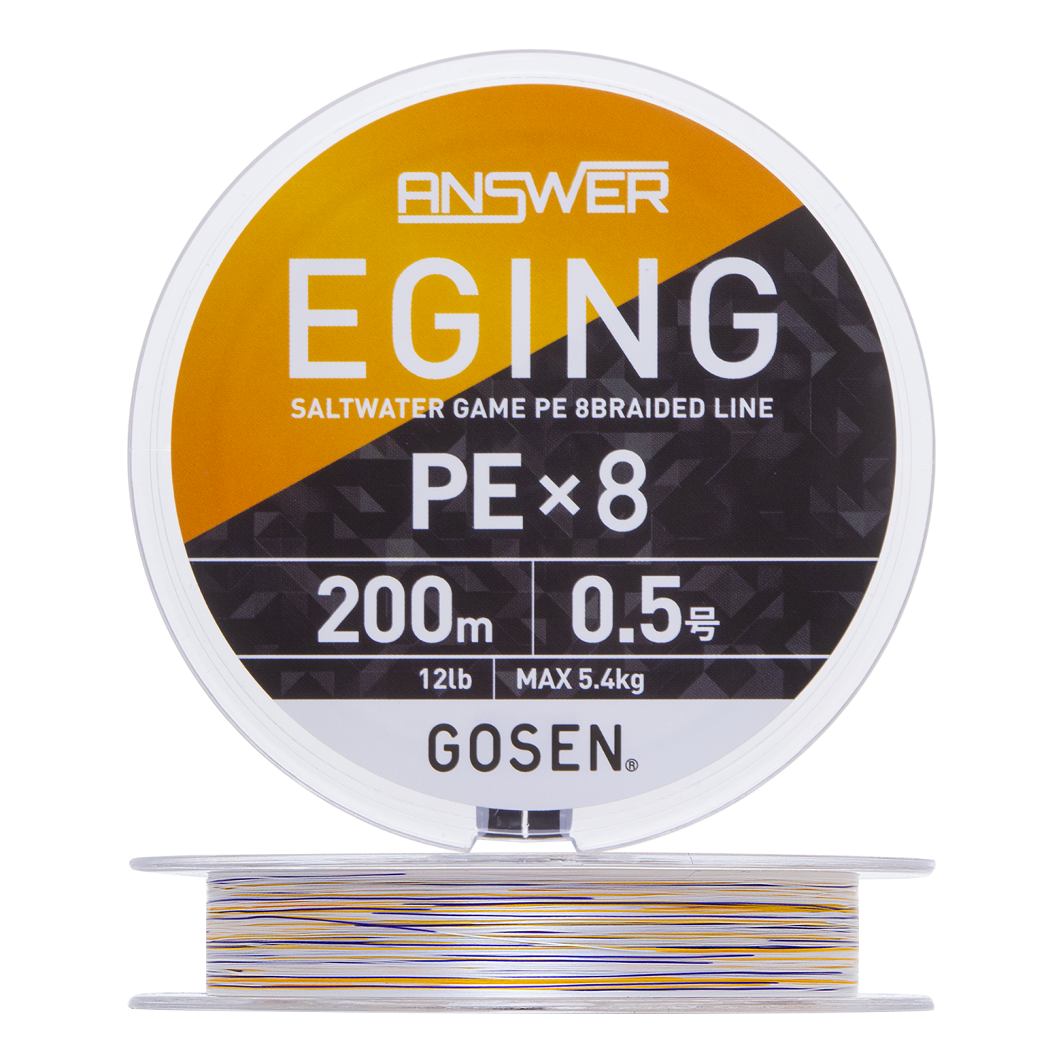 Шнур плетеный Gosen Answer Eging PE X8 #0,5 12Lb 200м (white+color marking)