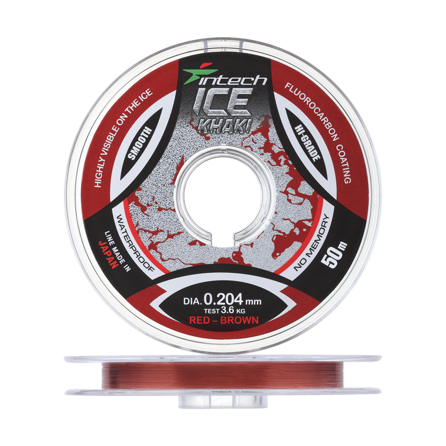 Леска монофильная Intech Ice Khaki 0,204мм 50м (red-brown)