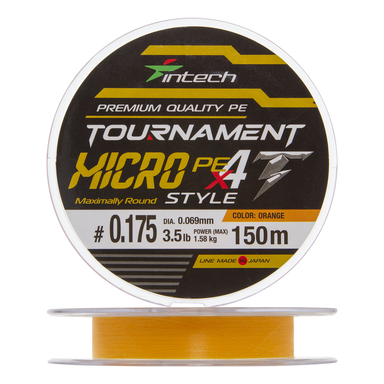 Шнур плетеный Intech Tournament Micro Style PE X4 #0,175 0,069мм 150м (orange)