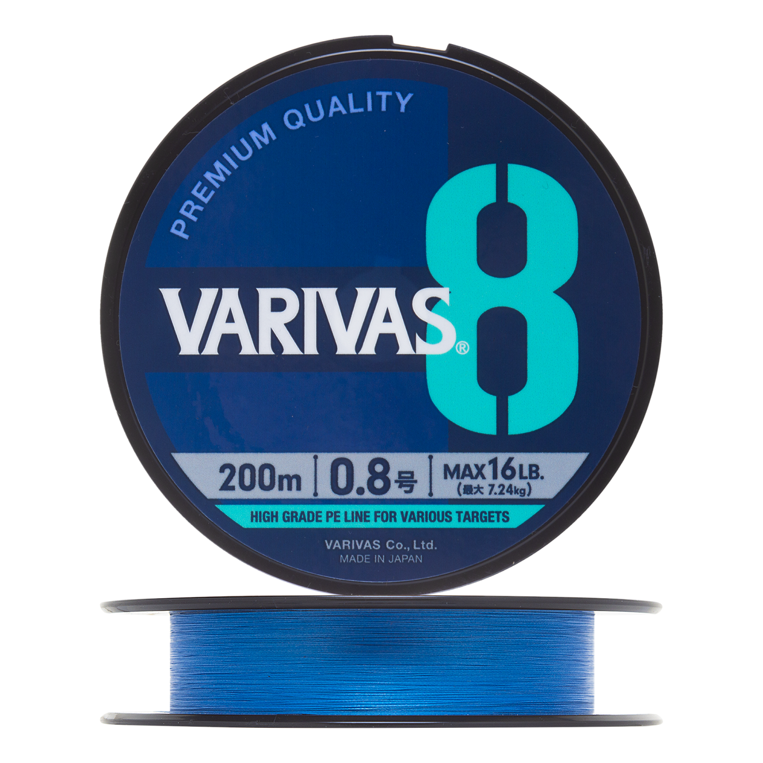 Шнур плетеный Varivas X8 #0,8 0,148мм 200м (ocean blue)