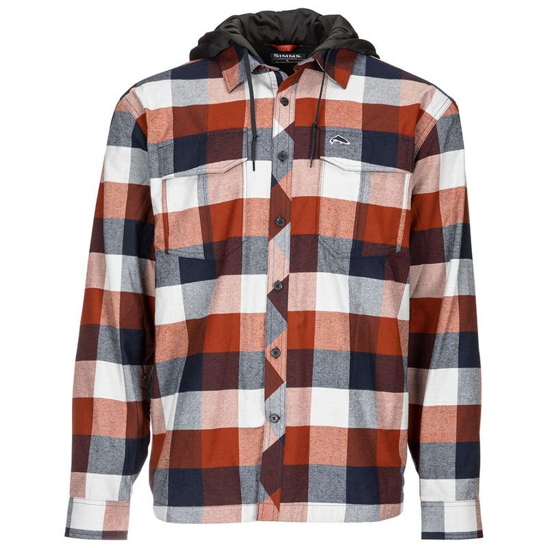 Рубашка Simms Coldweather Hoody L Rusty Red Buffalo Plaid