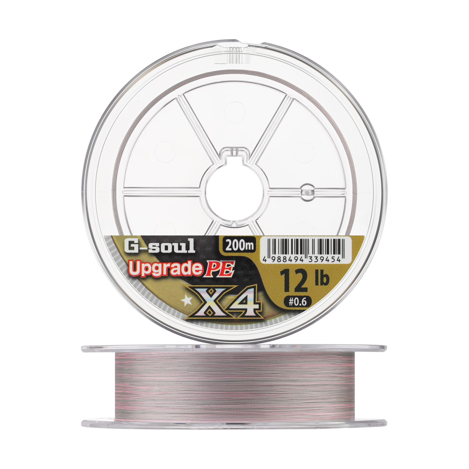 Шнур плетеный YGK G-Soul Upgrade PE X4 #0,6 0,128мм 200м (pink/silver)