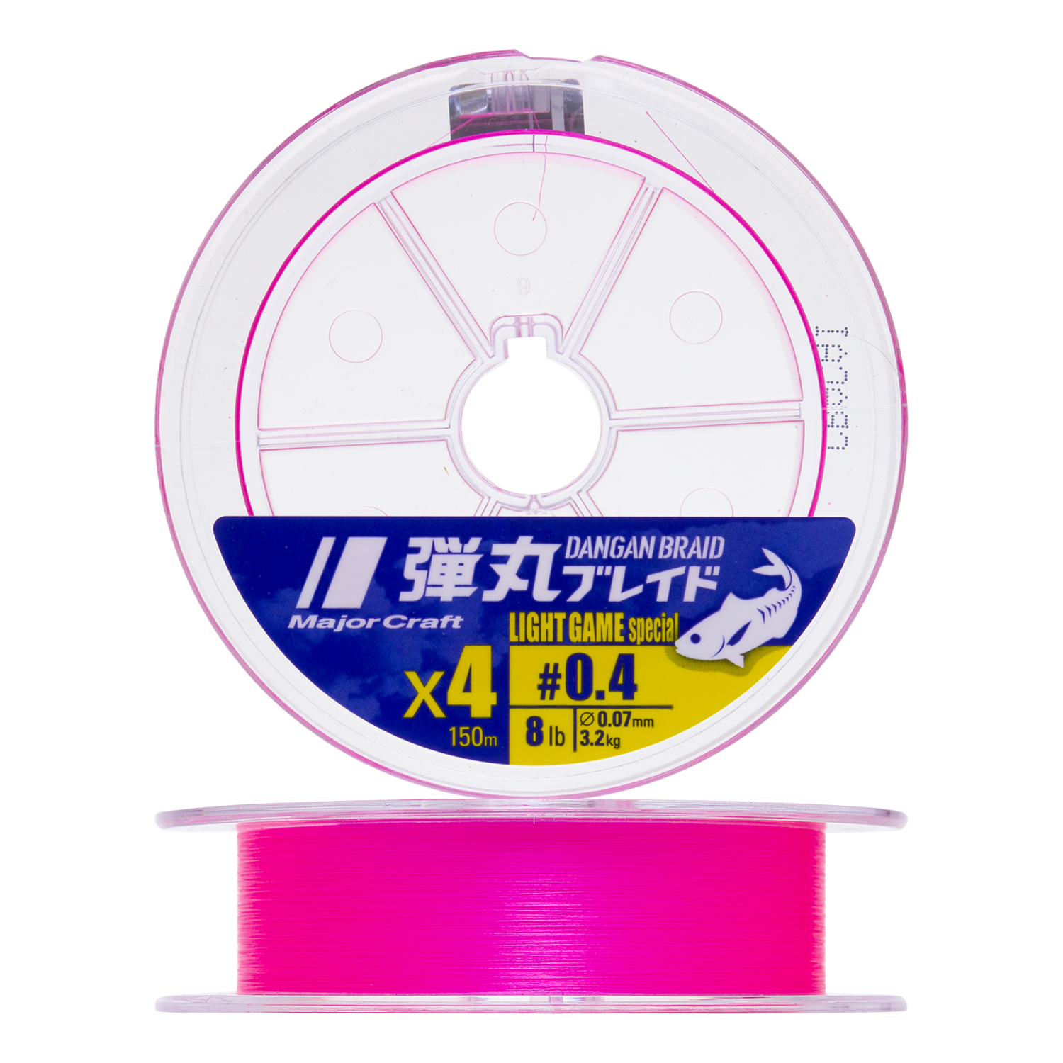 Шнур плетеный Major Craft Dangan Braid Light Game X4 #0,4 150м (pink)