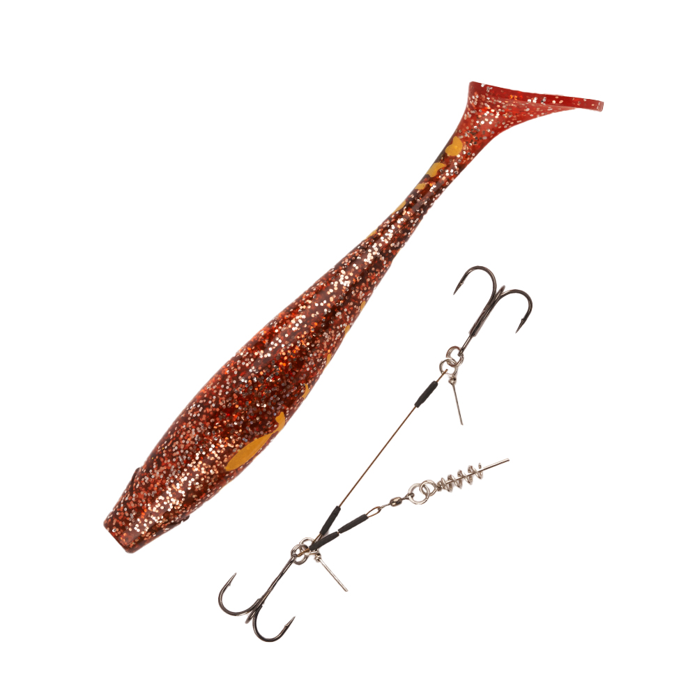 Приманка силиконовая Lucky John 3D BBS Series Kubira Swim Shad 9" + Stinger L #PG25 - 2 рис.