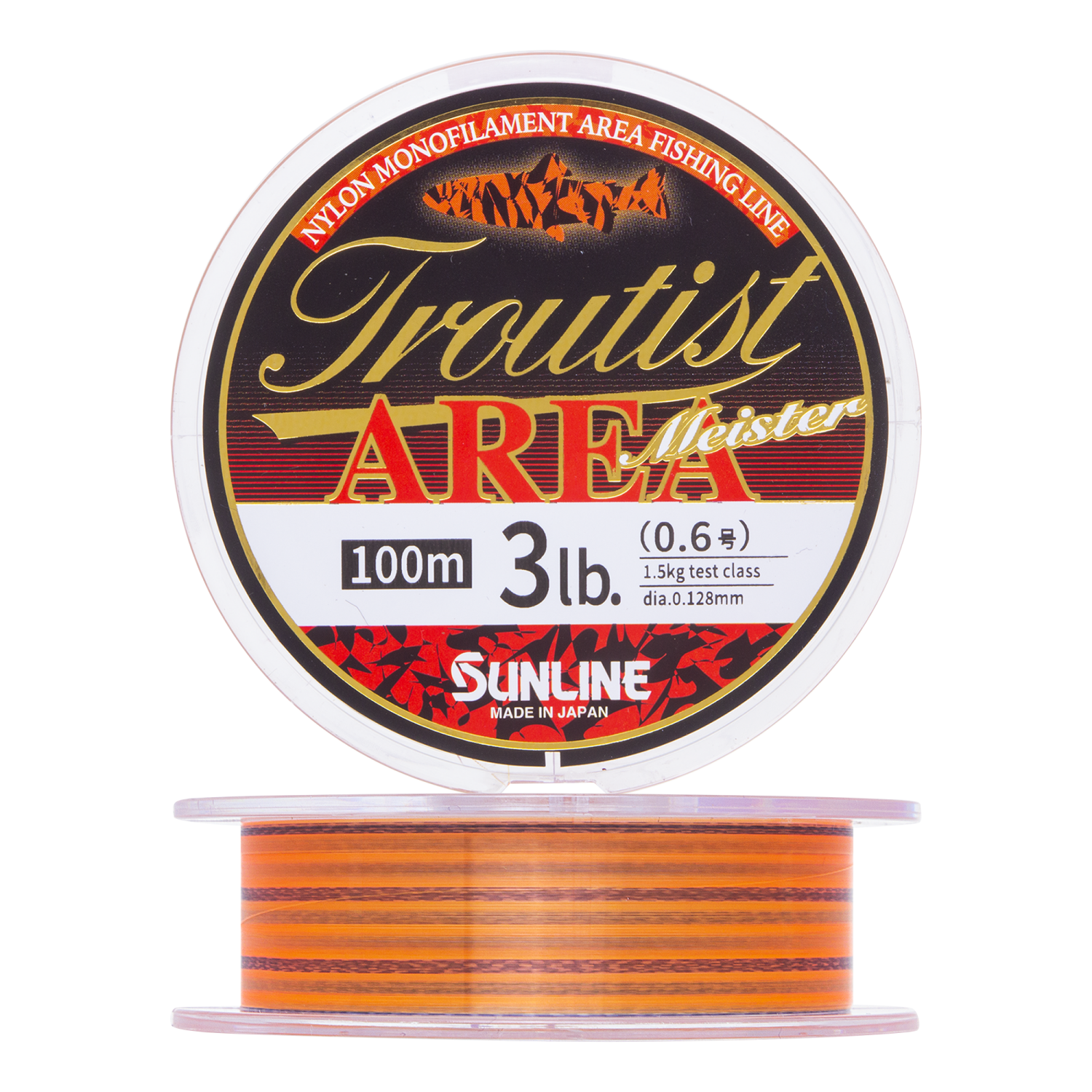 Леска монофильная Sunline Troutist Area Meister 3Lb #0,6 0,128мм 100м (flash orange/stealth black)