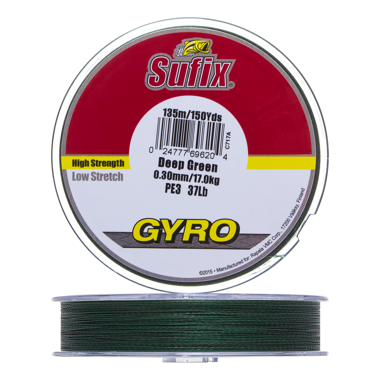 шнур плетеный sufix gyro braid 0 21мм 135м green Шнур плетеный Sufix Gyro Braid 0,30мм 135м (green)