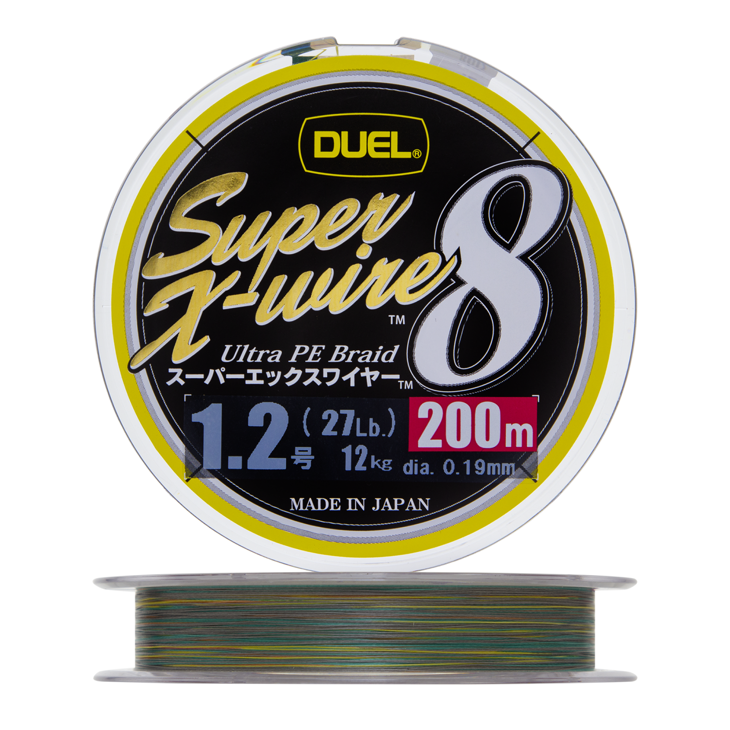 Шнур плетеный Duel PE Super X-Wire 8 #1,2 0,19мм 200м (5color-yellow marking)