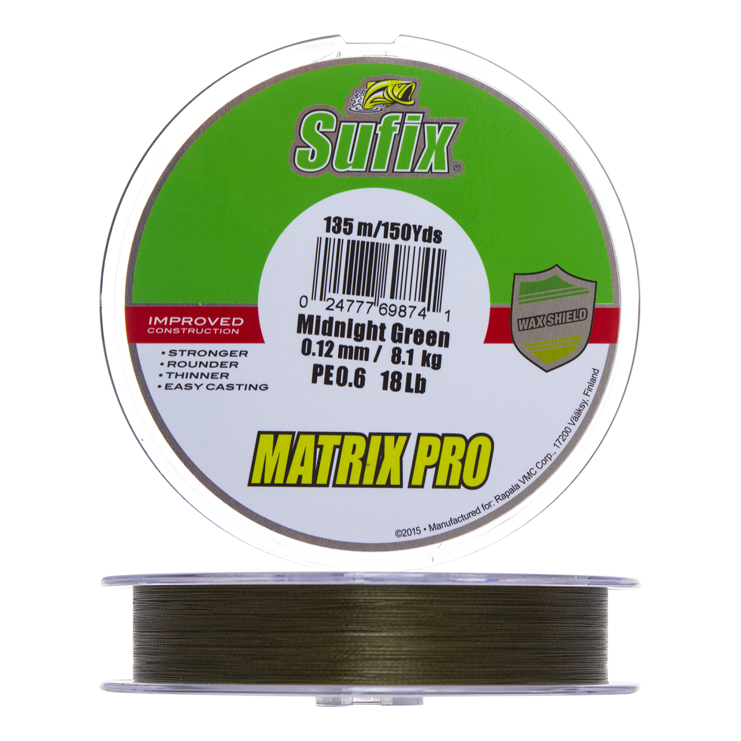 Шнур плетеный Sufix Matrix Pro 0,12мм 135м (midnight green)