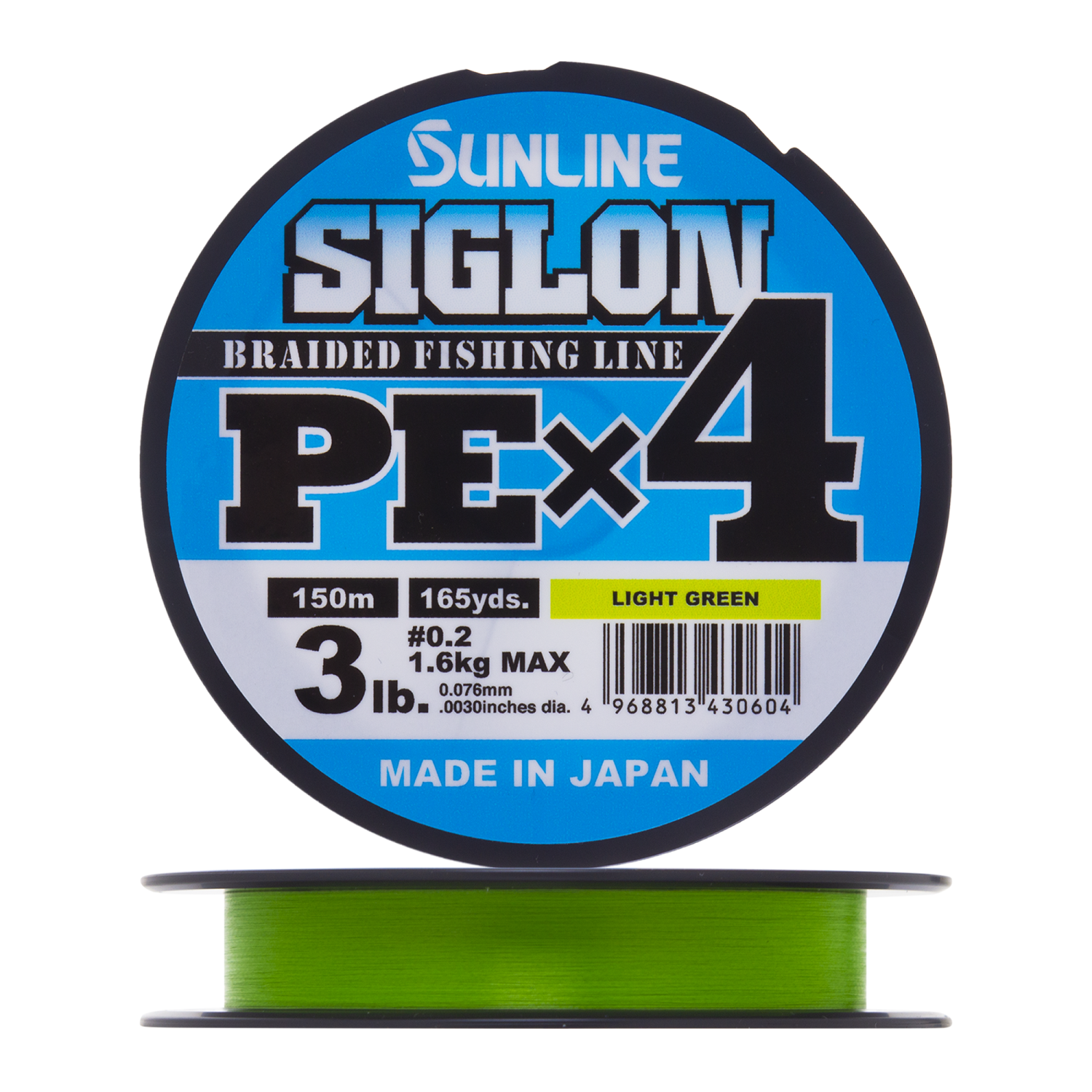 Шнур плетеный Sunline Siglon PE X4 #0,2 0,076мм 150м (light green)