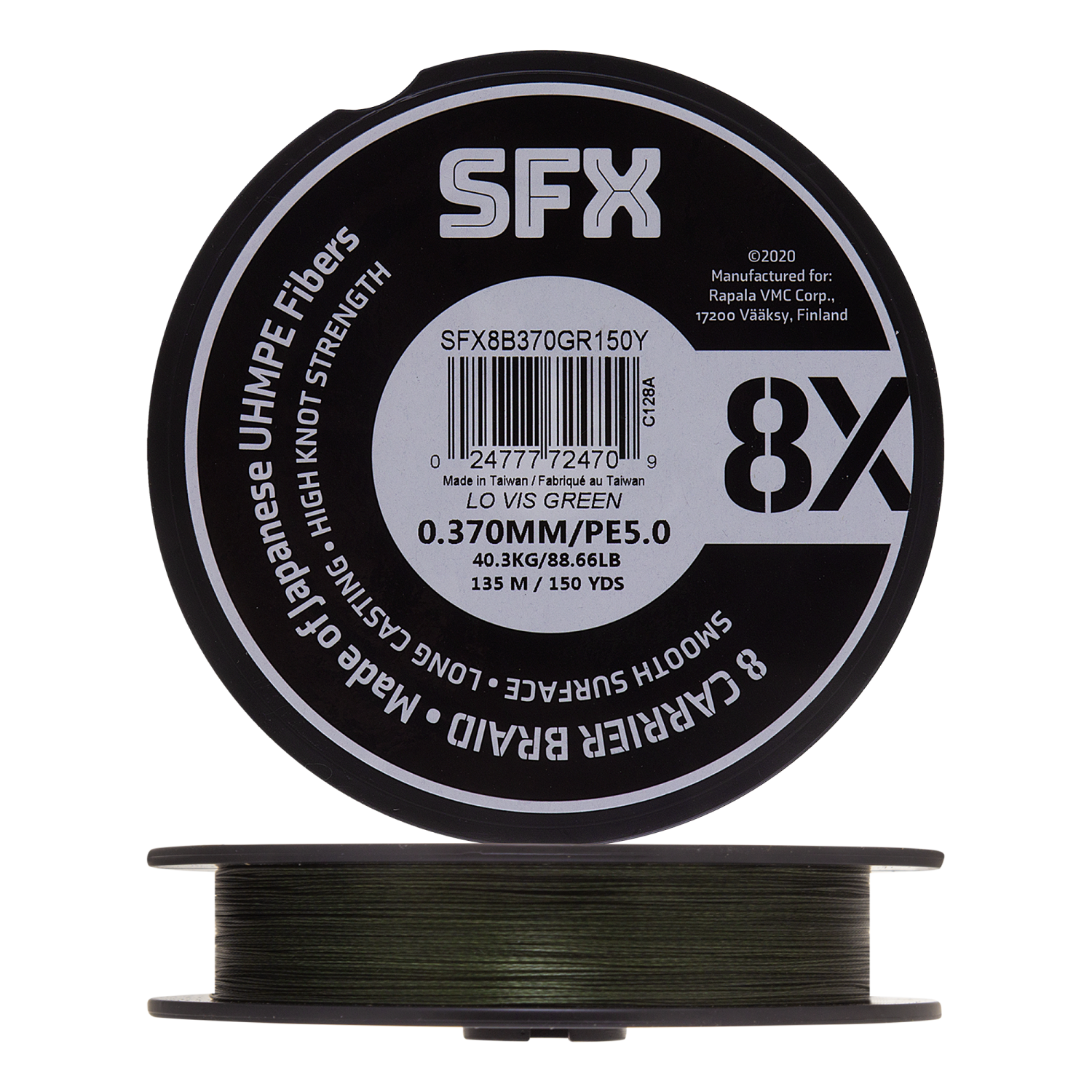 шнур pe sufix sfx 8x 0 8 135 м 0 148 мм желтый 7 7 кг Шнур плетеный Sufix SFX 8X #5 0,37мм 135м (green)