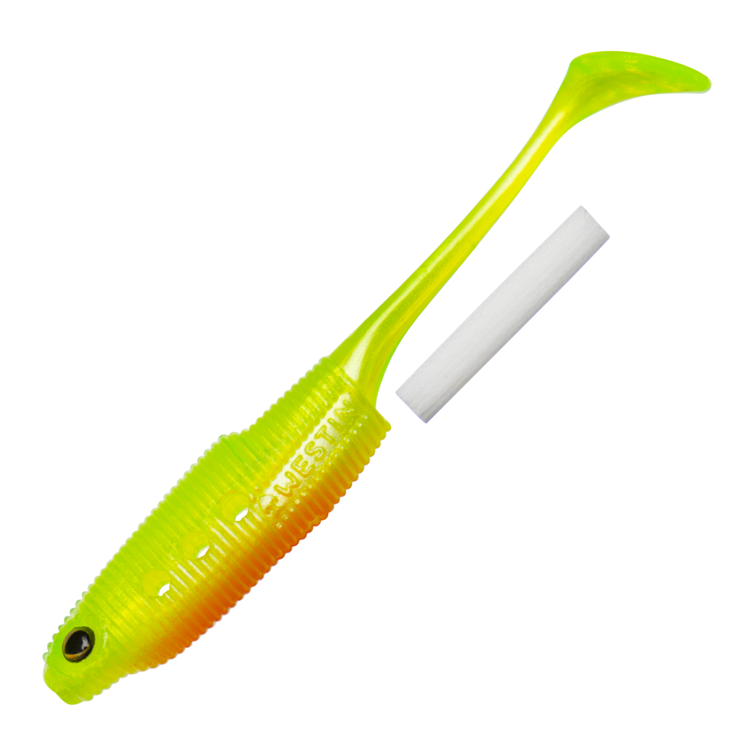 Приманка силиконовая Westin HollowTeez Shadtail 9см 6шт #Slime Curd