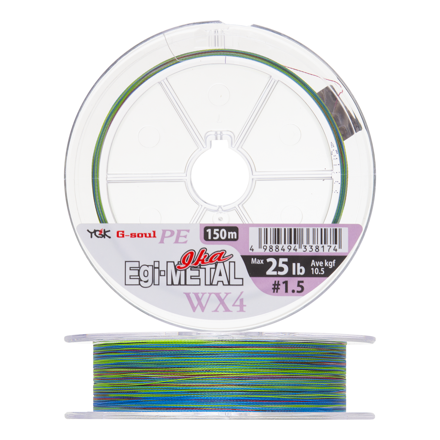 Шнур плетеный YGK G-Soul PE Egi-Metal WX4 #1,5 0,205мм 150м (multicolor)