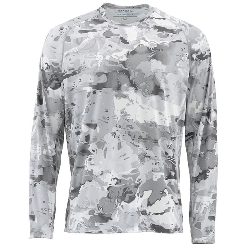 Лонгслив Simms SolarFlex LS Crewneck - Print 2XL Cloud Camo Grey