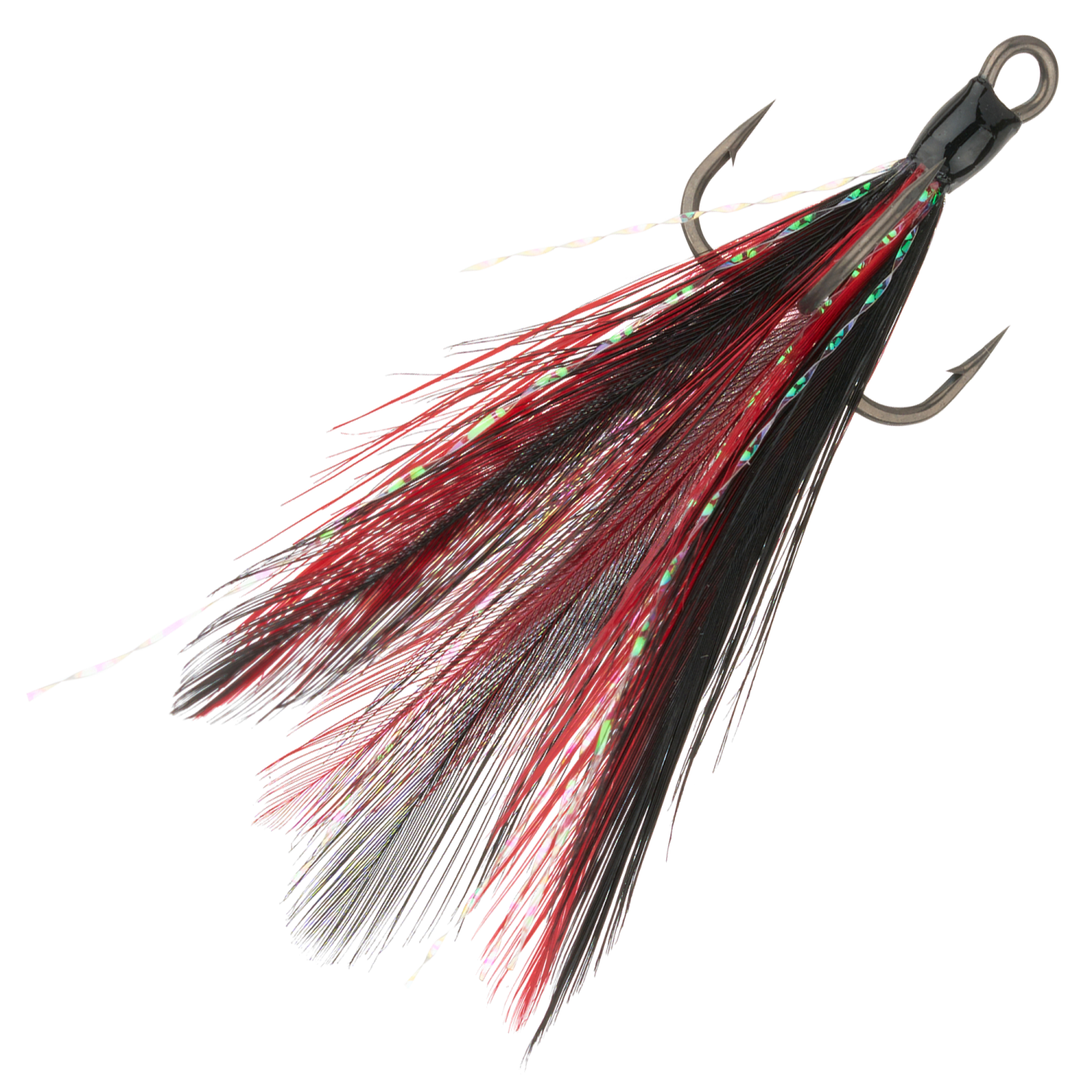 Крючок тройной с опушкой BKK Feathered Spear 21-SS Red-Black #8 (3шт)