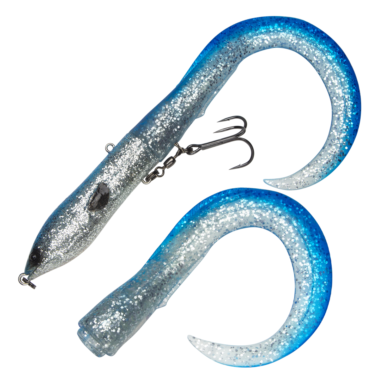 Приманка силиконовая Savage Gear 3D Hard Eel 2+1 17см SS #Blue Silver - 2 рис.