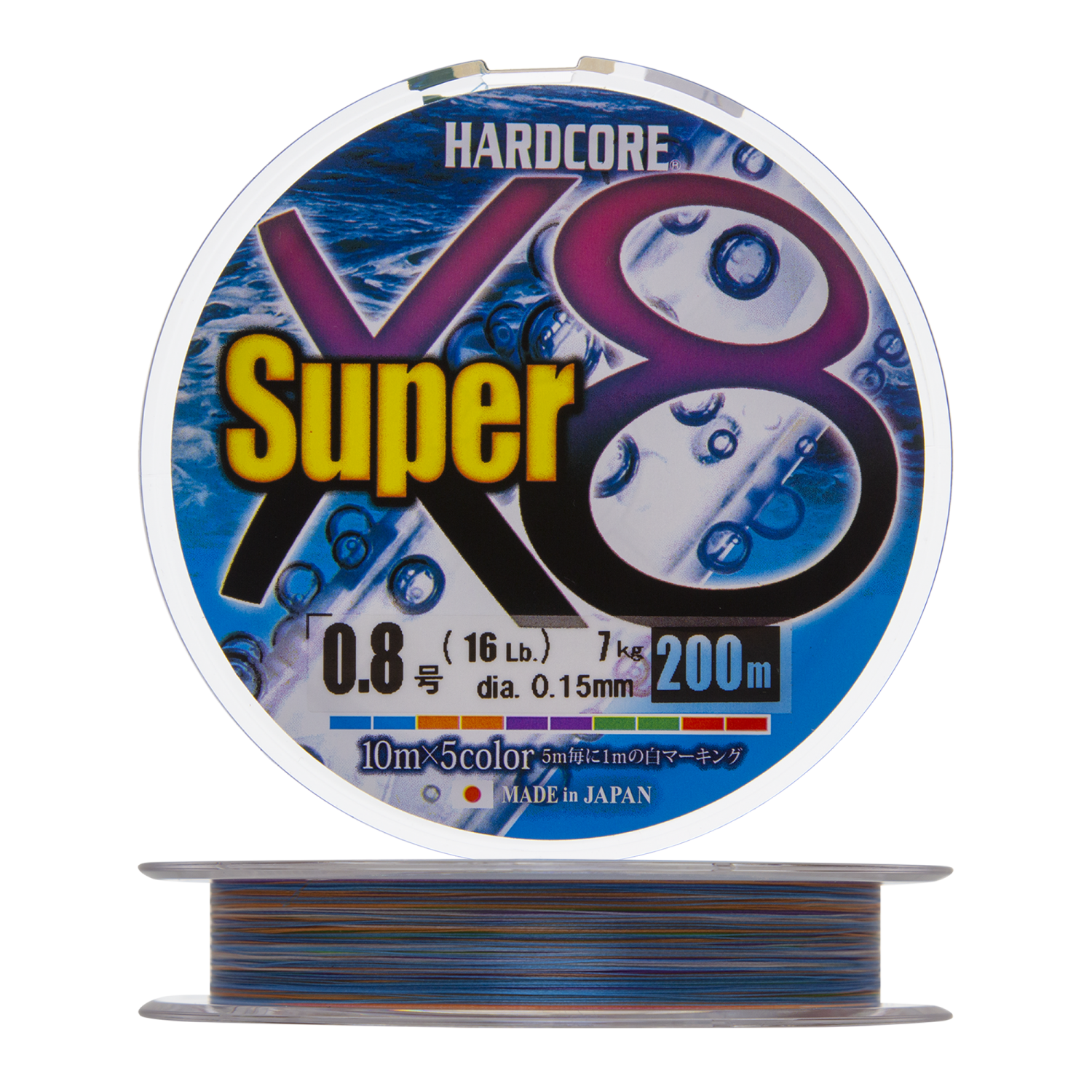 Шнур плетеный Duel Hardcore PE X8 Super #0,8 0,15мм 200м (5color)