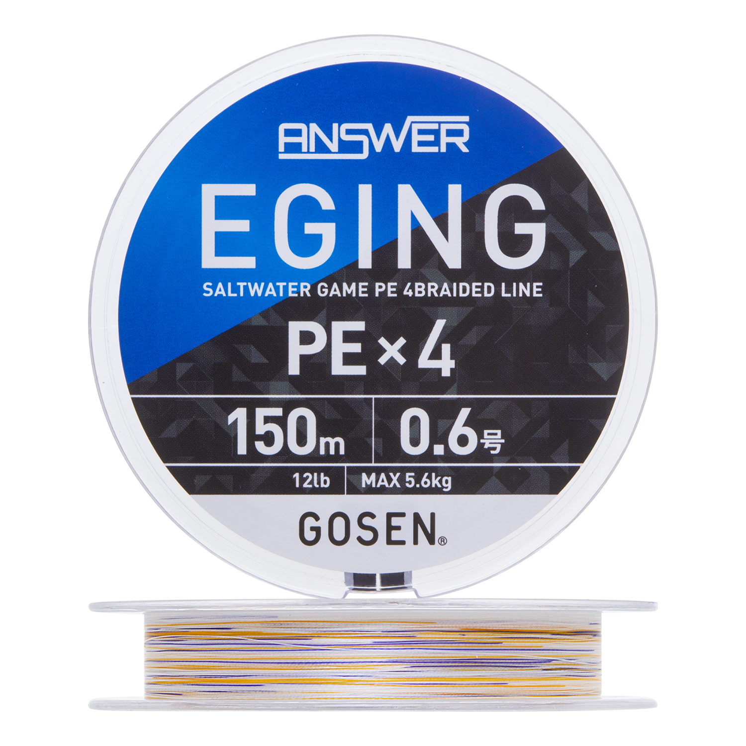 Шнур плетеный Gosen Answer Eging PE X4 #0,6 12Lb 150м (white+colour marking)