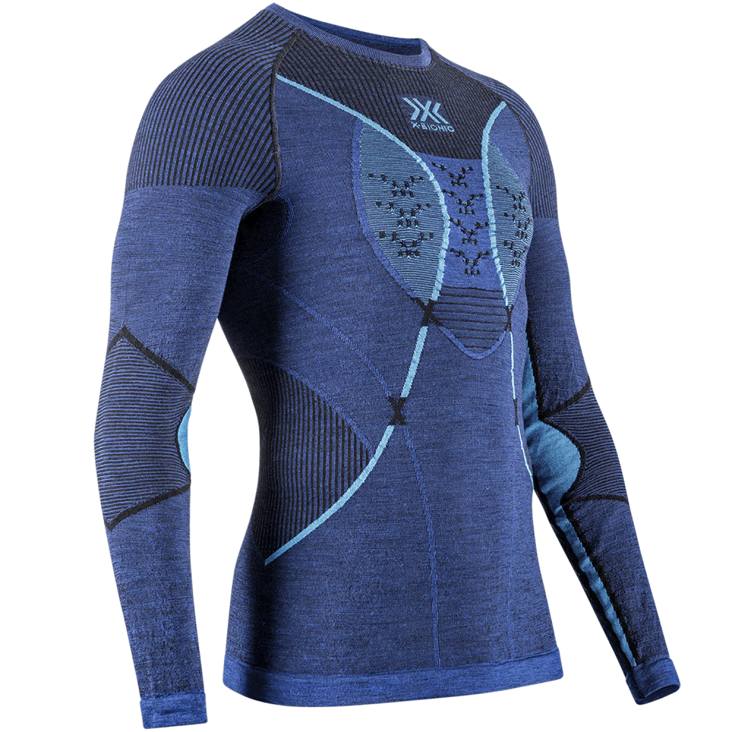 Термокофта X-Bionic Men's Baselayer Long Sleeve Merino Shirt Round Neck L Dark Ocean/Sky Blue