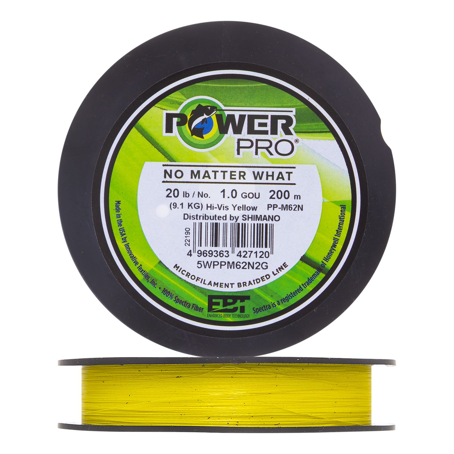 Шнур плетеный Shimano Power Pro Z #1,0 0,165мм 200м (yellow)